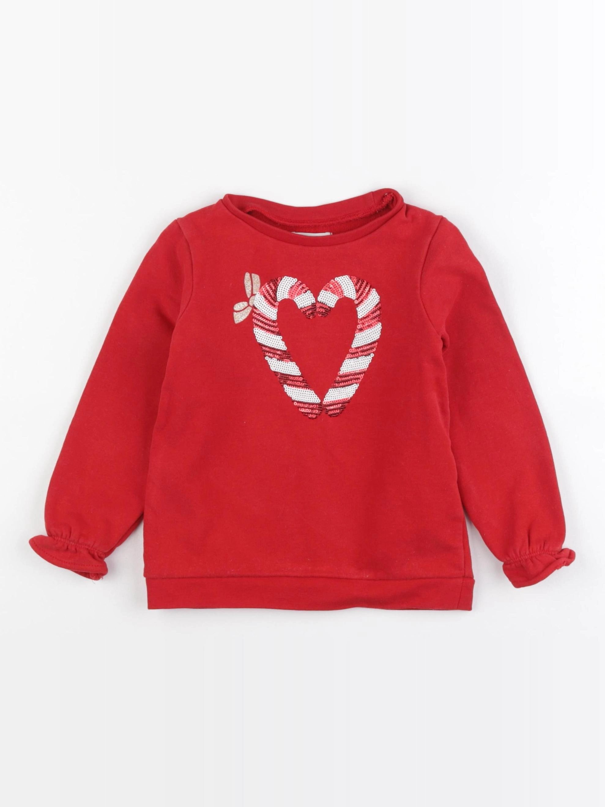 Vertbaudet - sweat rouge - 3 ans