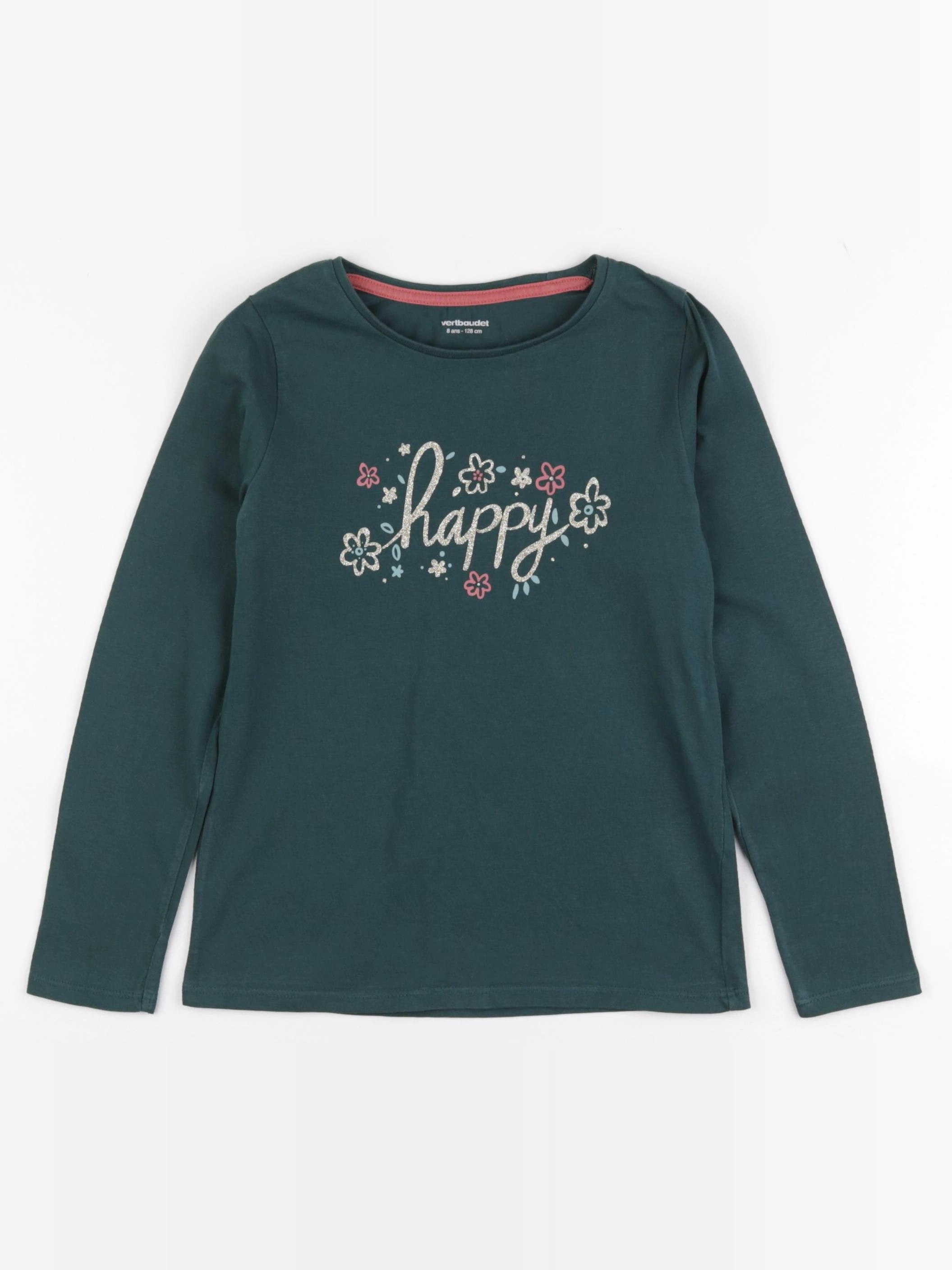 Vertbaudet - tee-shirt vert - 8 ans