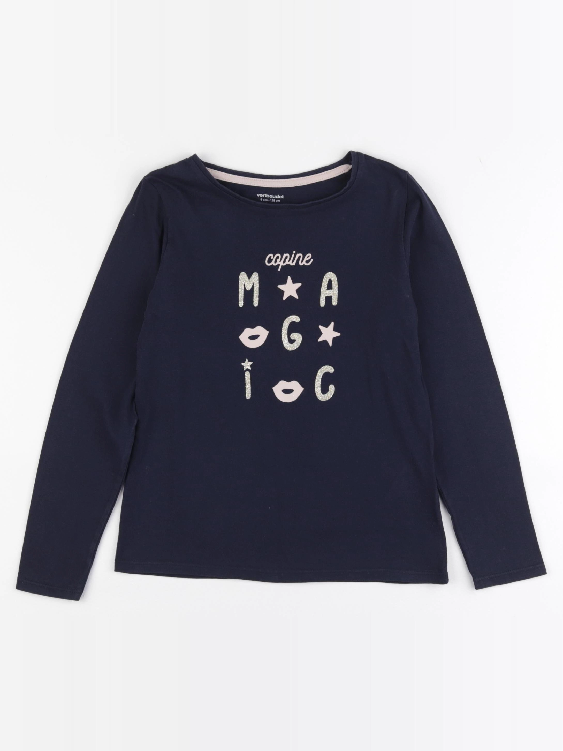 Vertbaudet - tee-shirt bleu - 8 ans