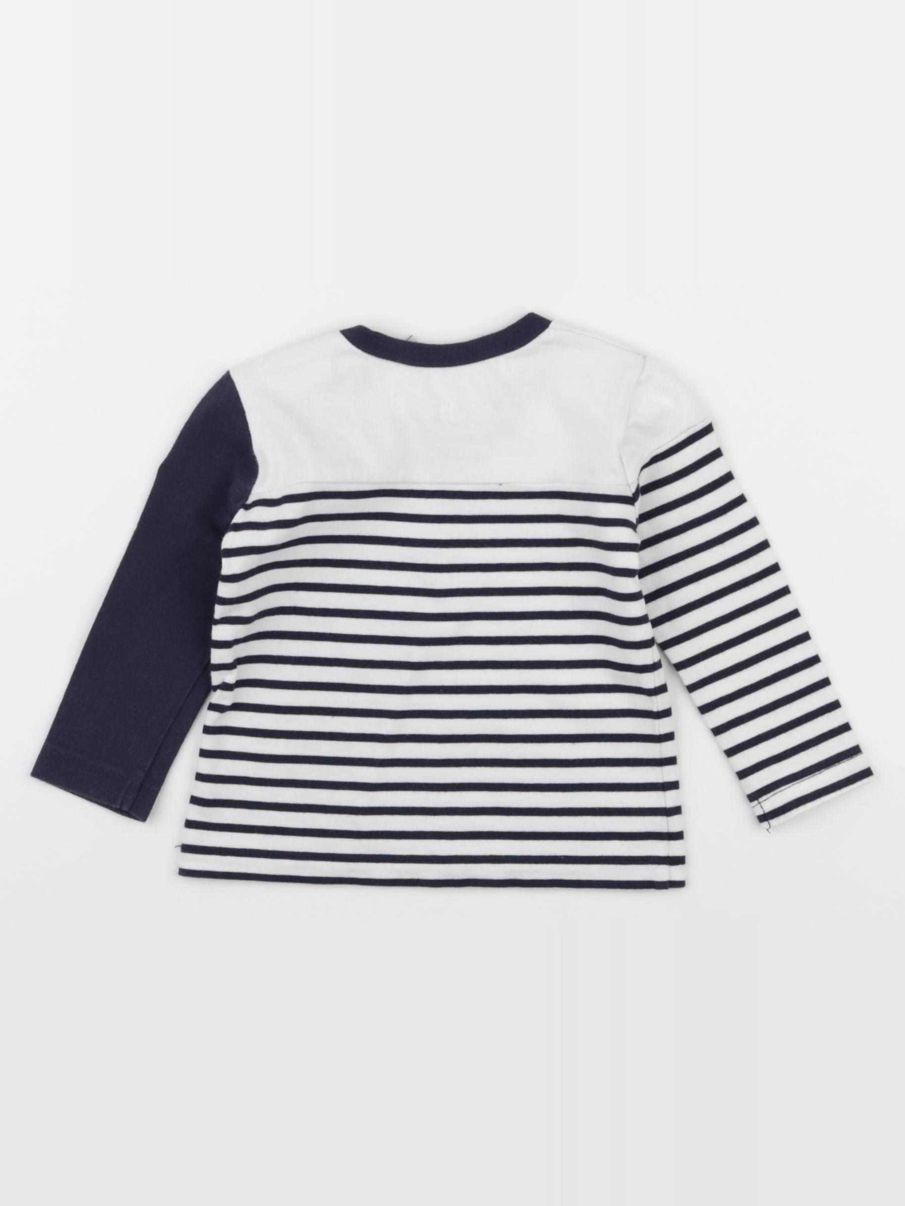 IKKS - tee-shirt blanc, bleu - 6 mois