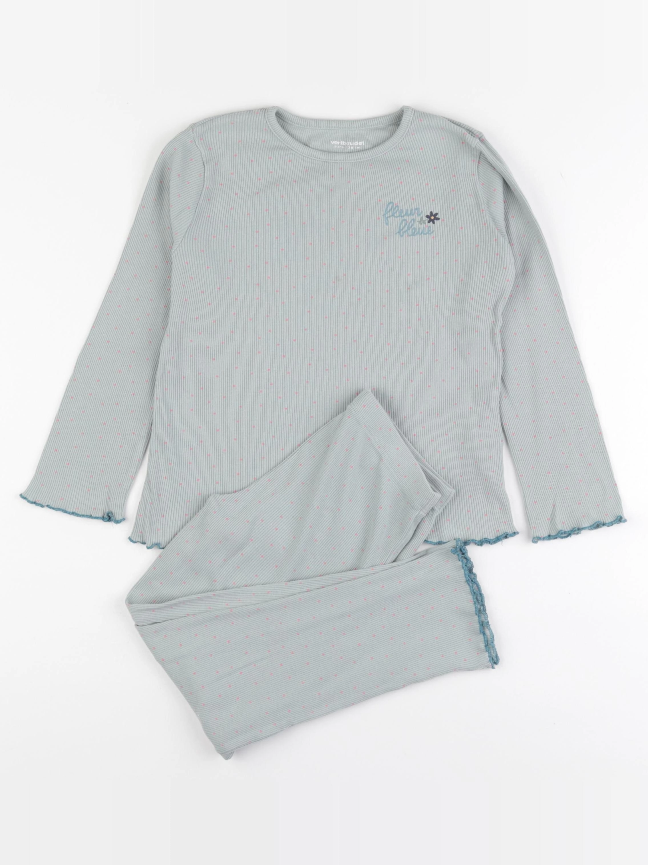 Vertbaudet - pyjama coton vert - 8 ans