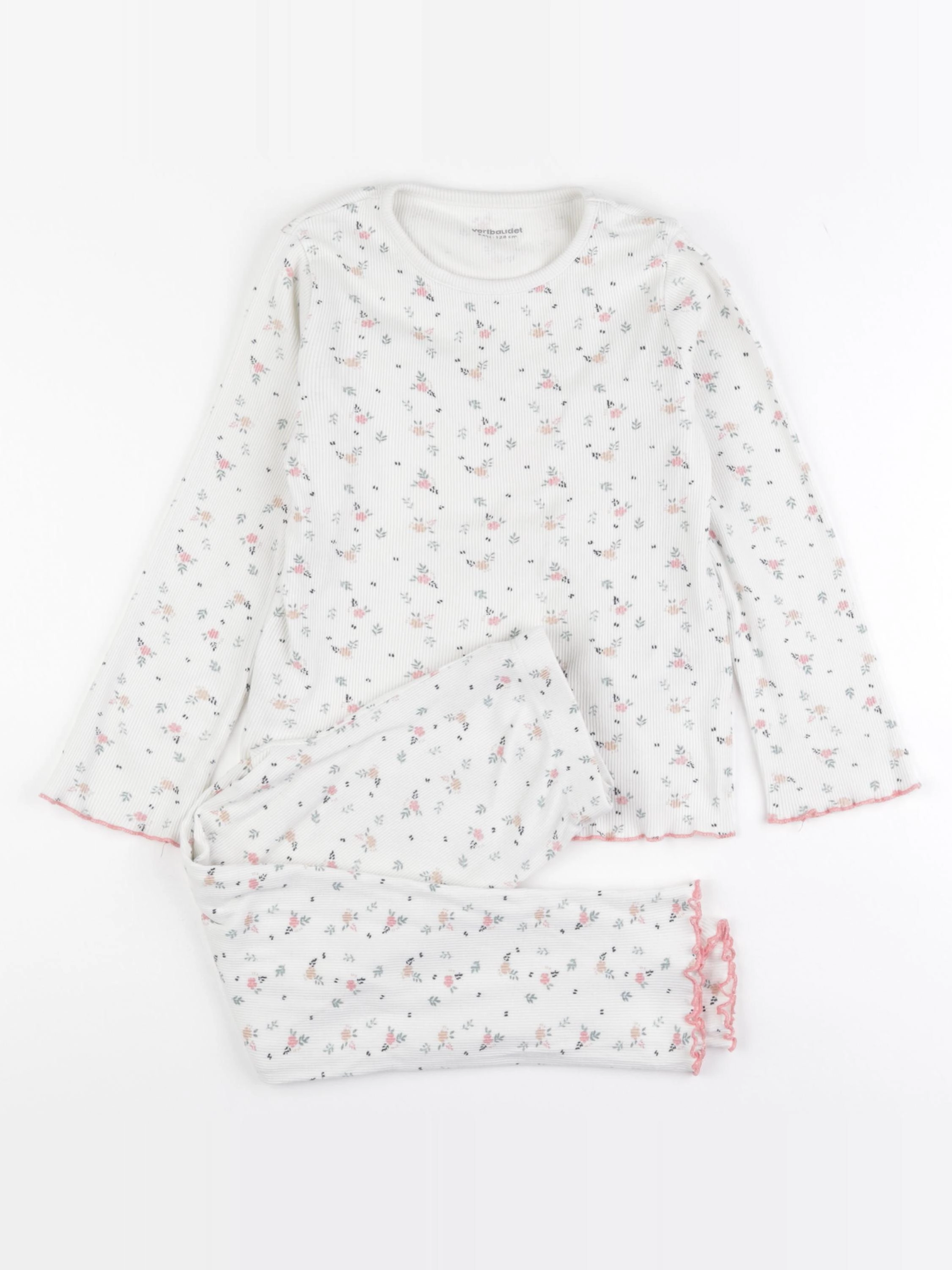 Vertbaudet - pyjama coton blanc - 8 ans