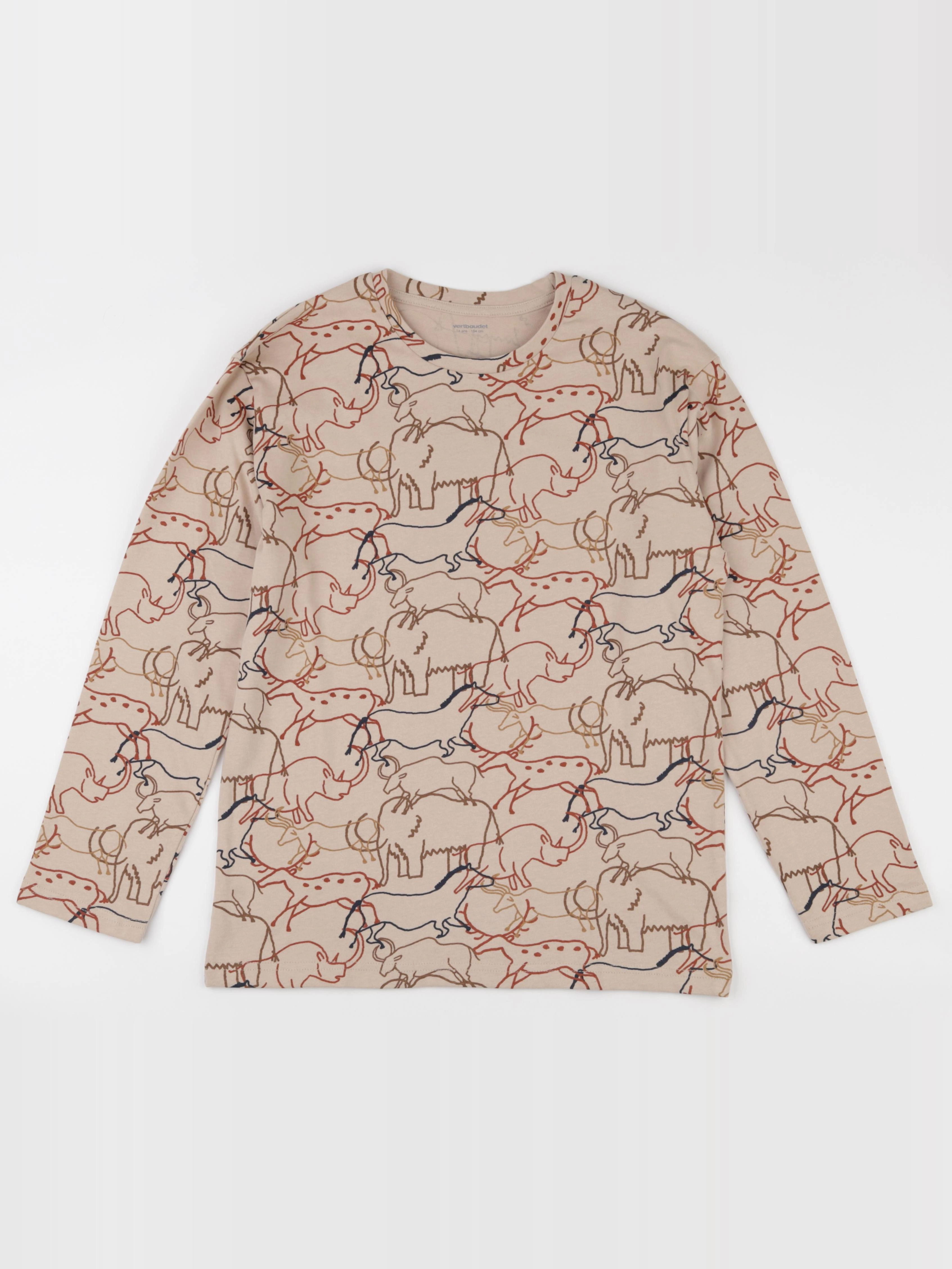 Vertbaudet - tee-shirt beige - 14 ans