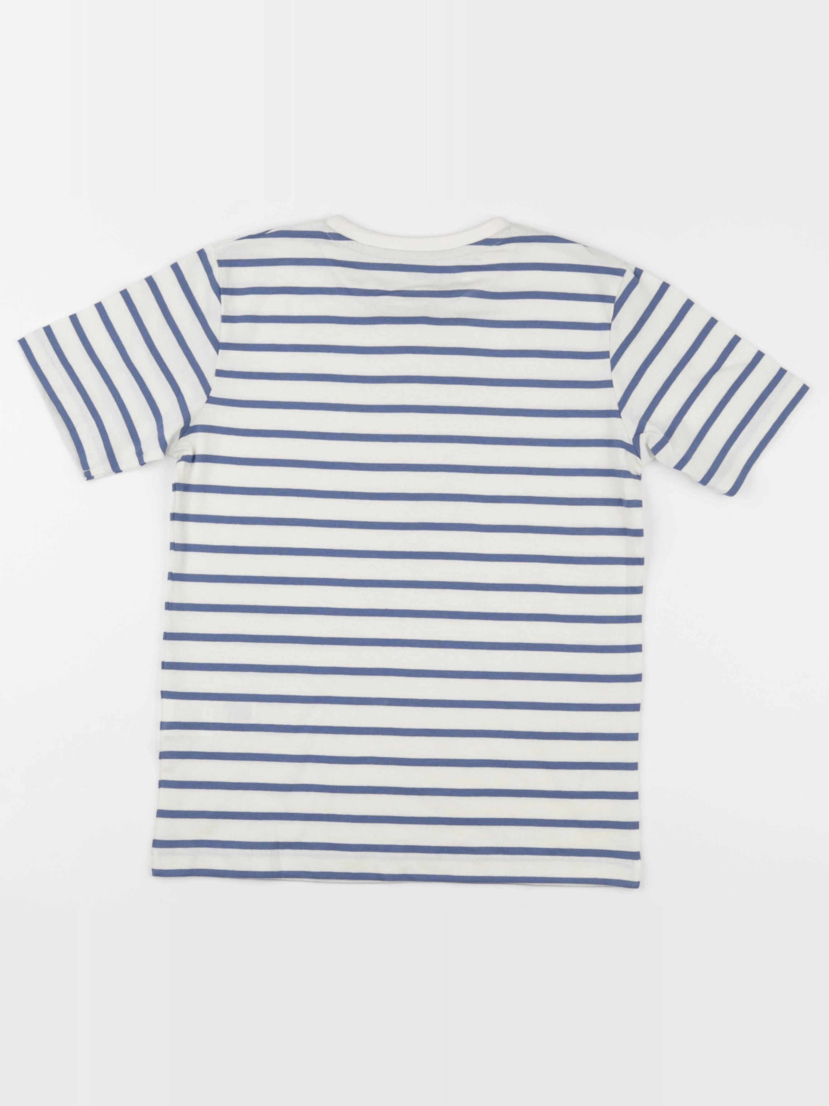 Vertbaudet - tee-shirt blanc, bleu - 10 ans