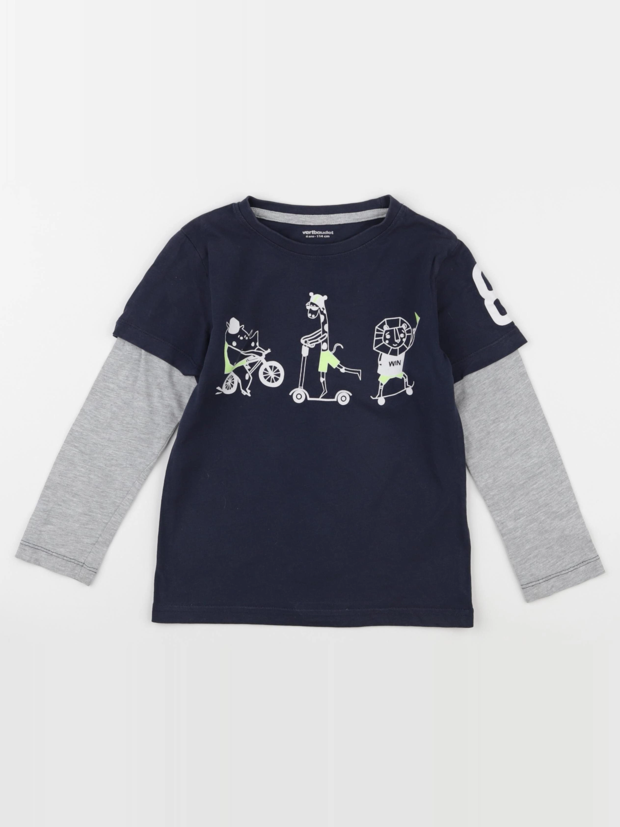 Vertbaudet - tee-shirt bleu - 6 ans