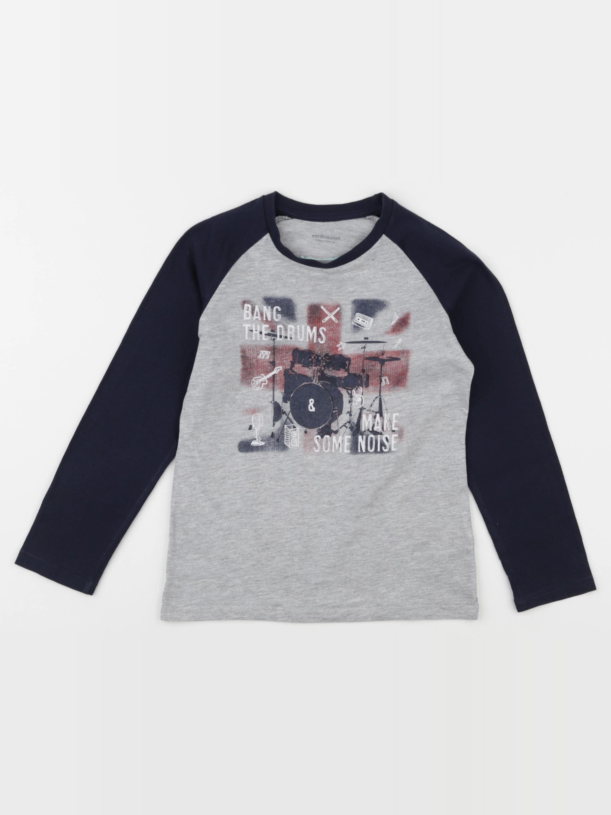Vertbaudet - tee-shirt bleu, gris - 6 ans