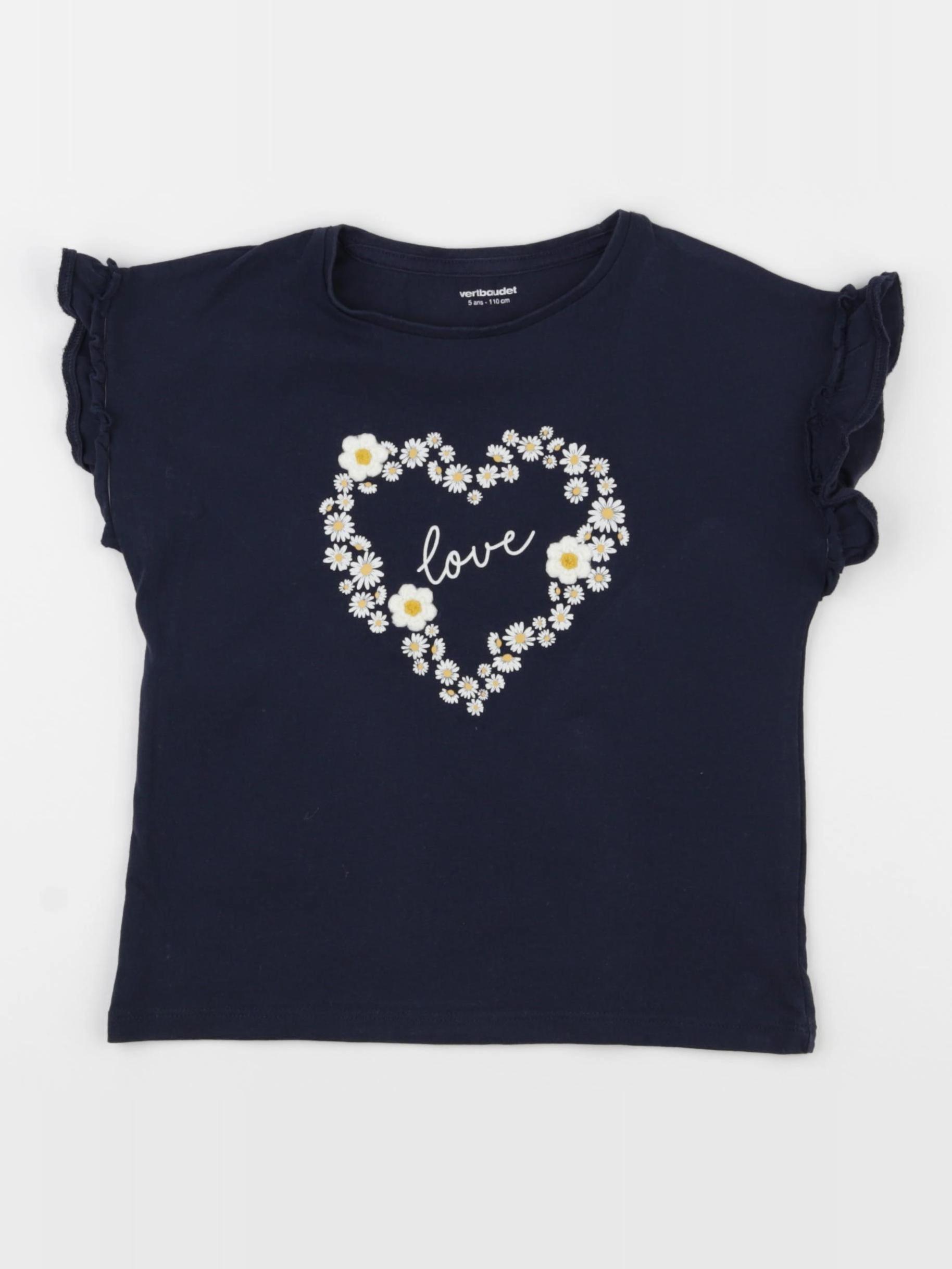 Vertbaudet - tee-shirt bleu - 5 ans