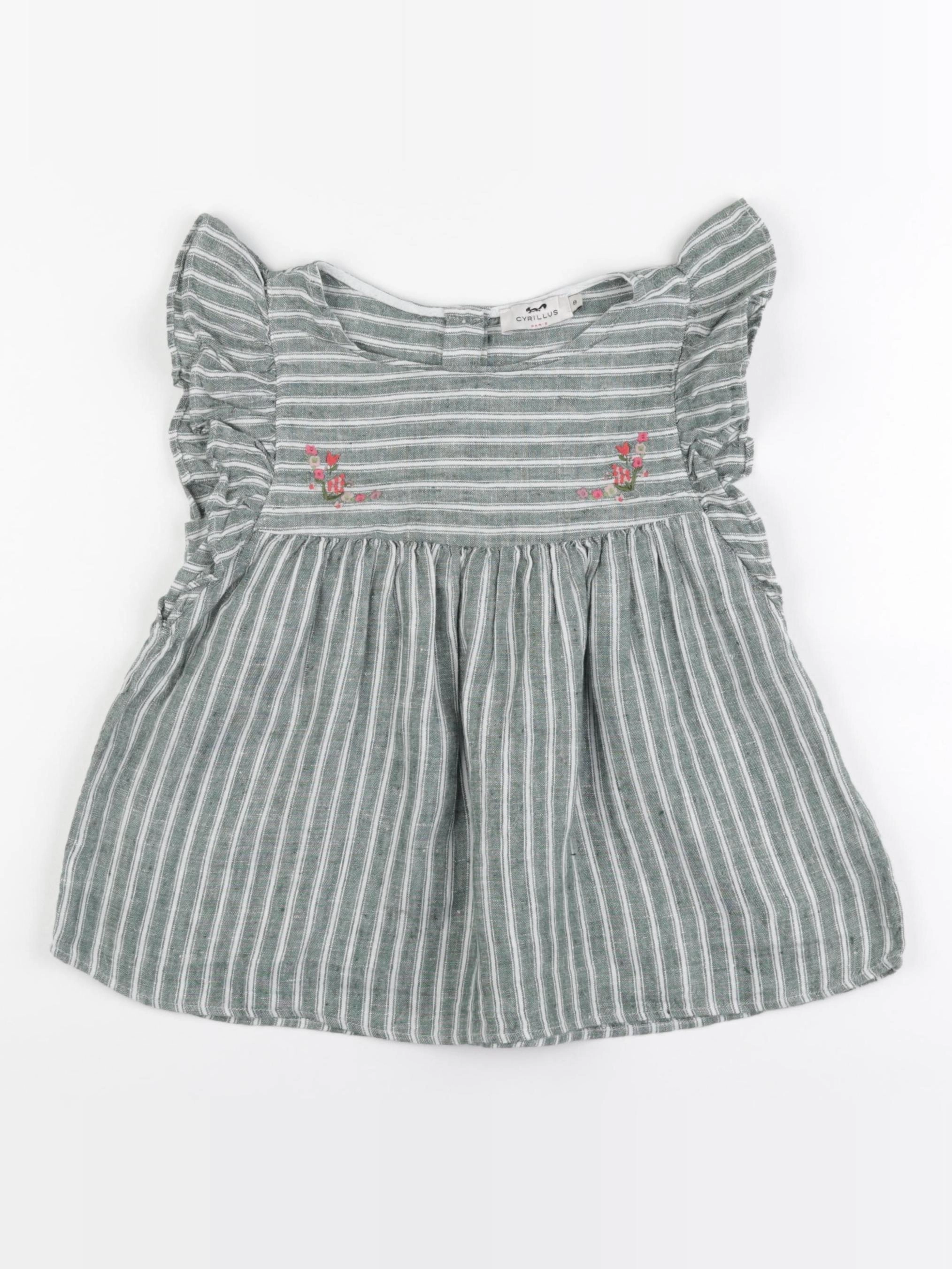 Cyrillus - blouse vert - 8 ans