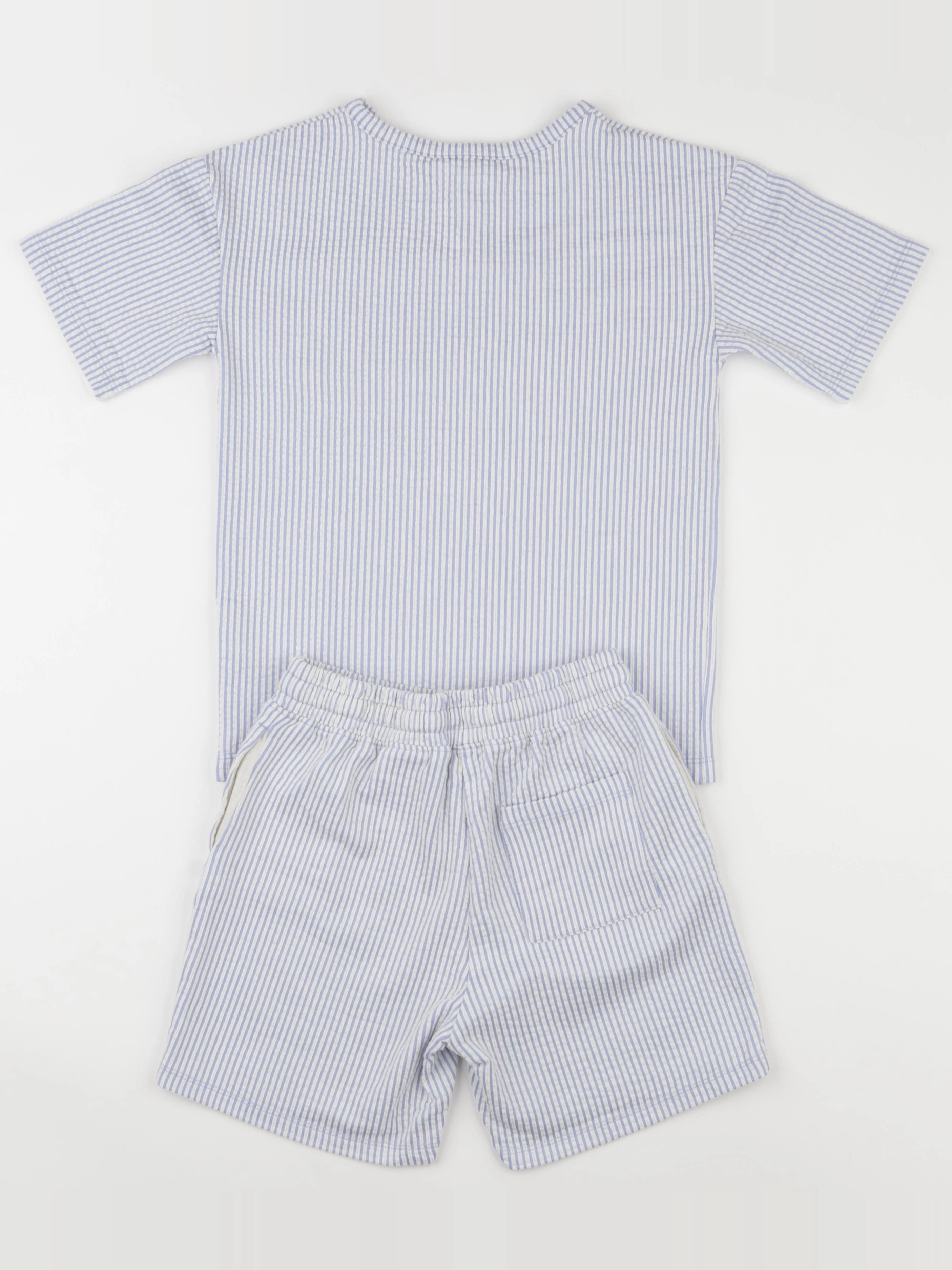 H&M - pyjama coton blanc, bleu - 6/7 ans