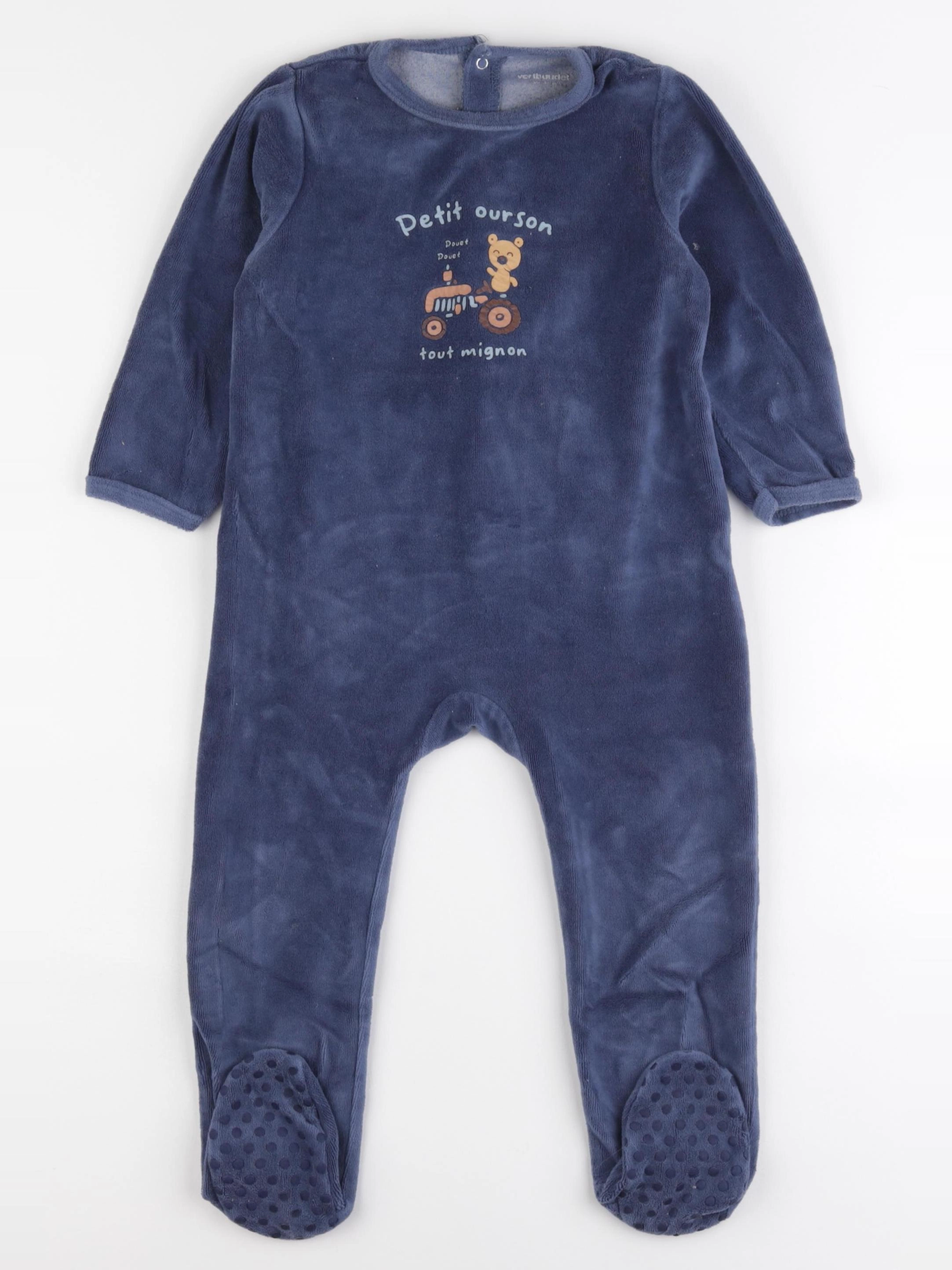 Vertbaudet - pyjama velours bleu - 3 ans