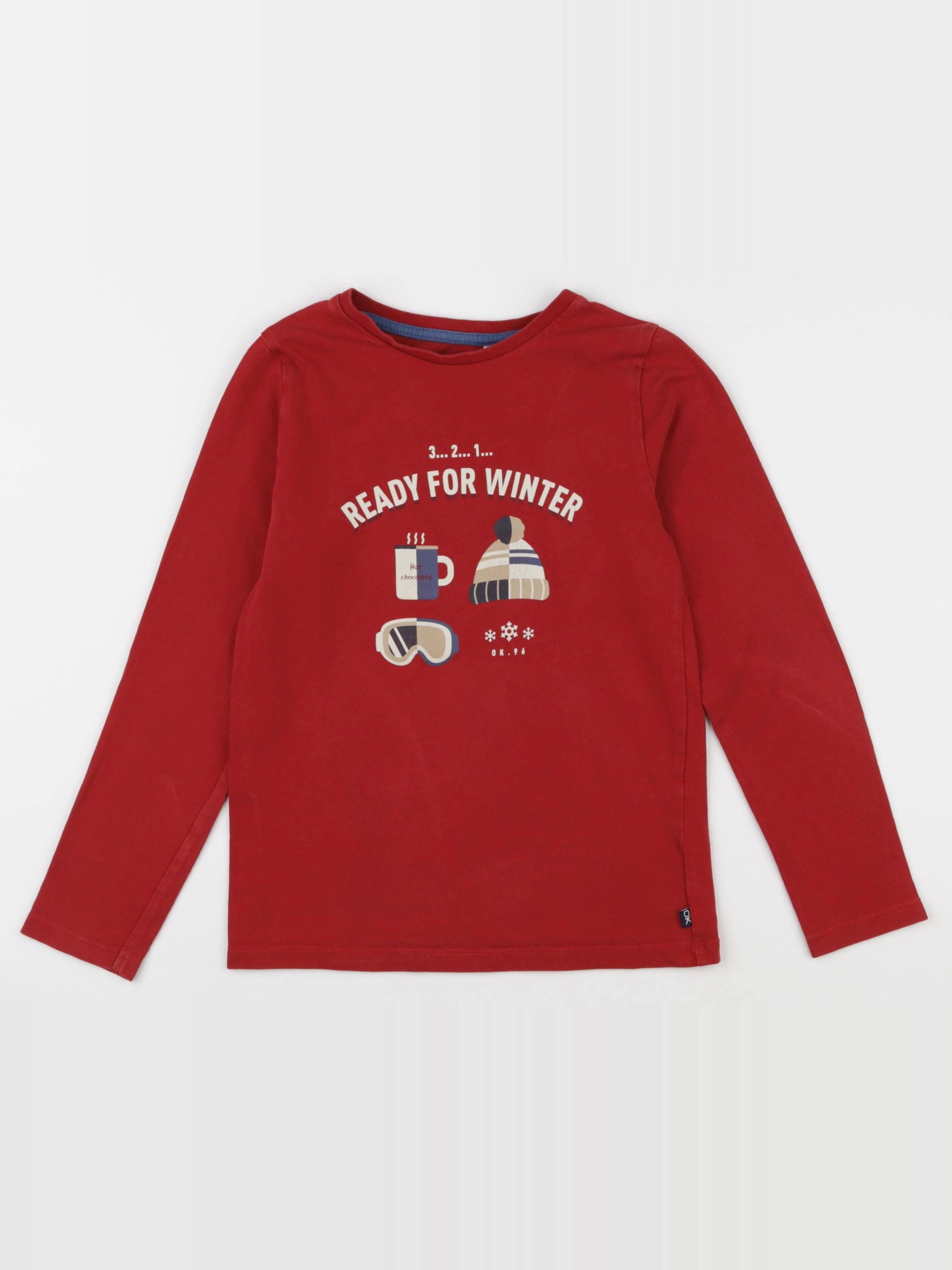 Okaidi - tee-shirt rouge - 8 ans