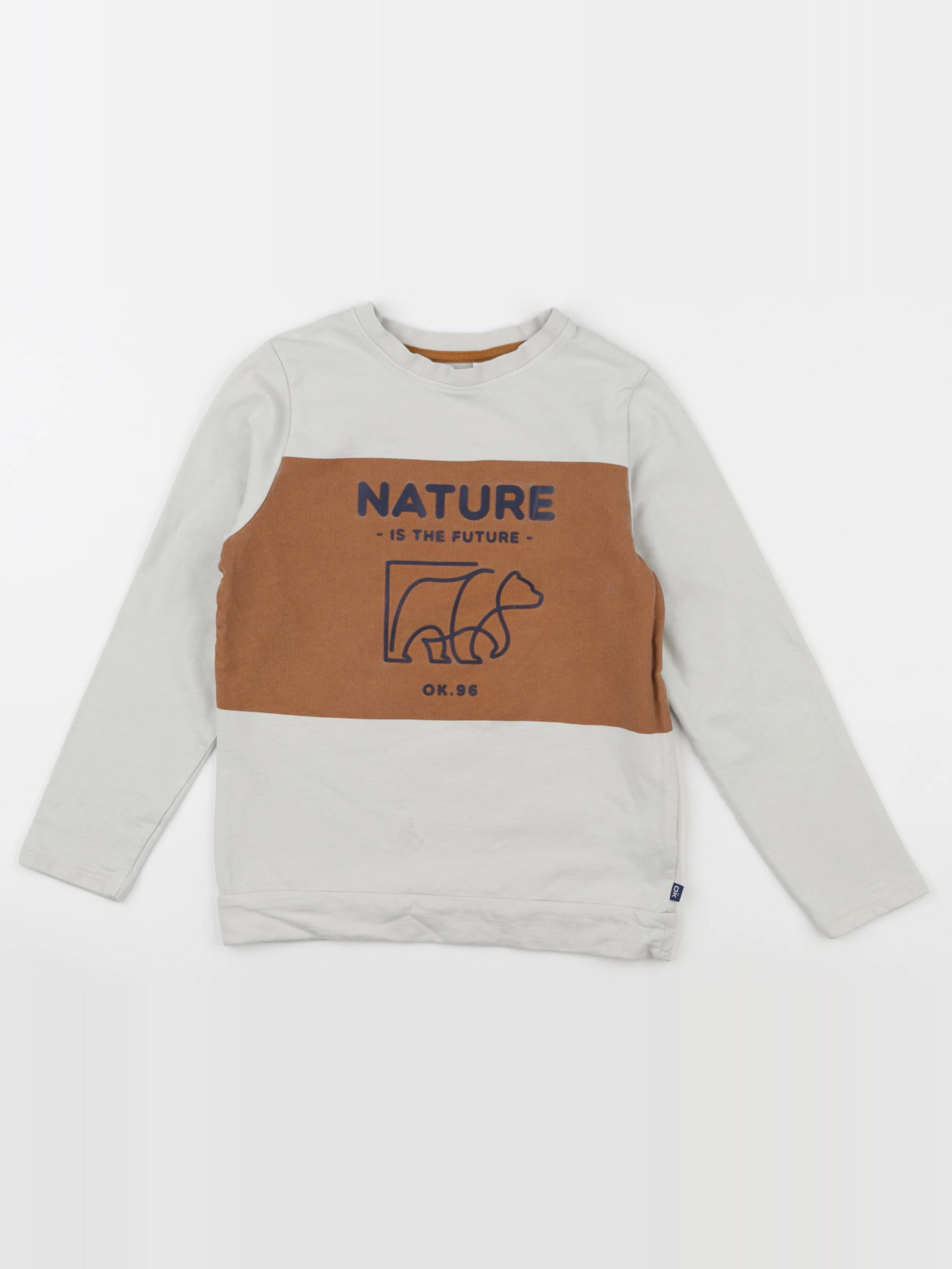 Okaidi - sweat beige - 8 ans