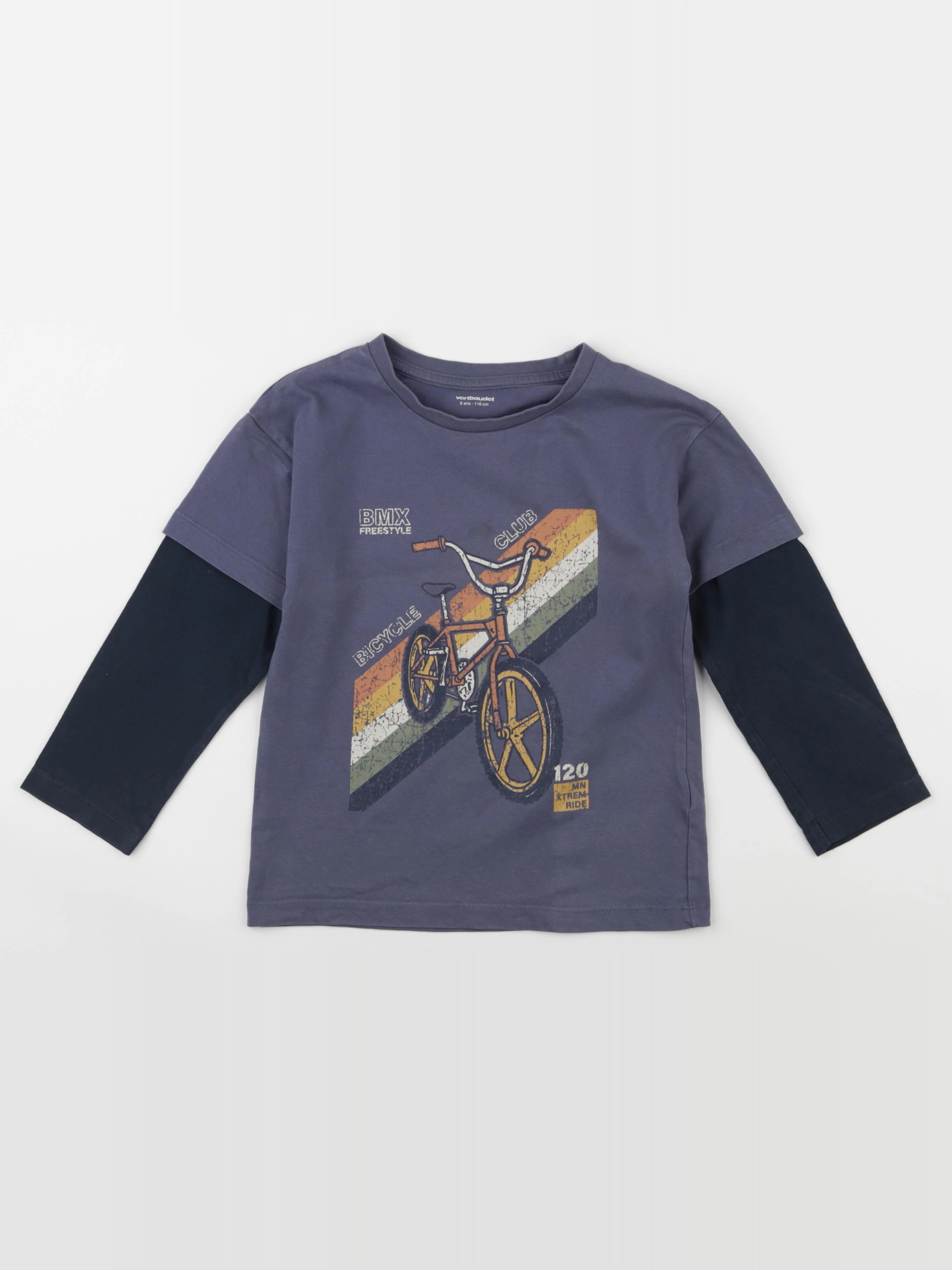 Vertbaudet - tee-shirt bleu - 6 ans