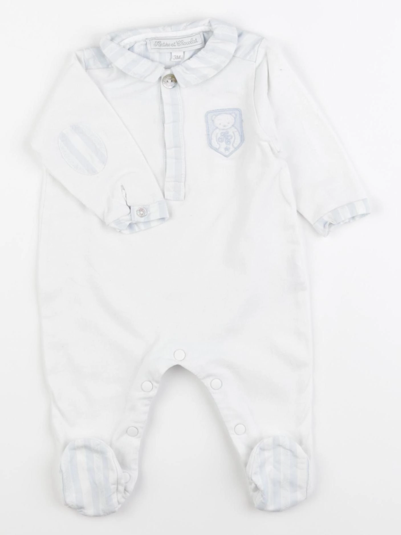 Tartine & Chocolat - pyjama coton blanc - 3 mois