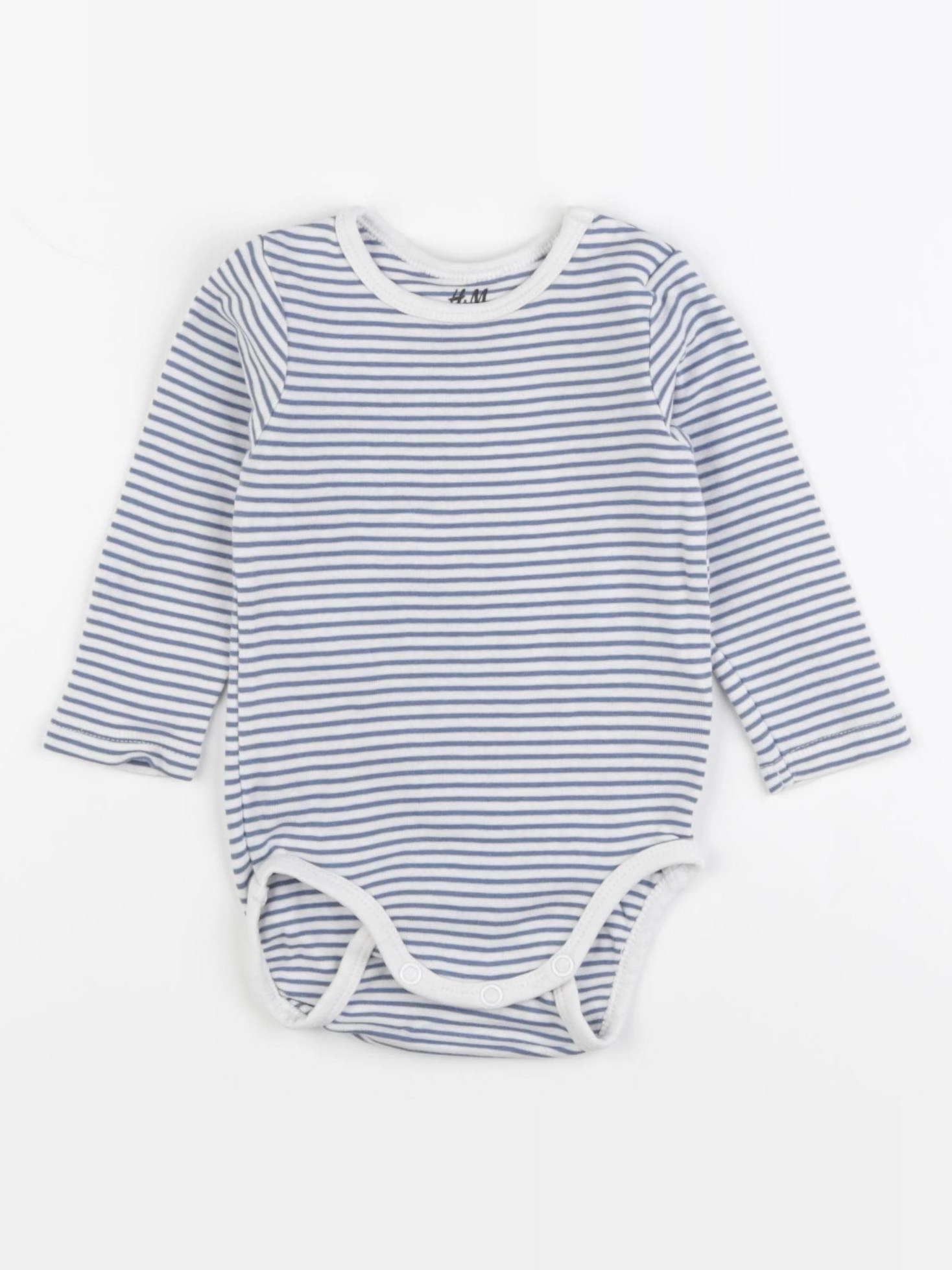 H&M - body blanc, bleu - 4/6 mois