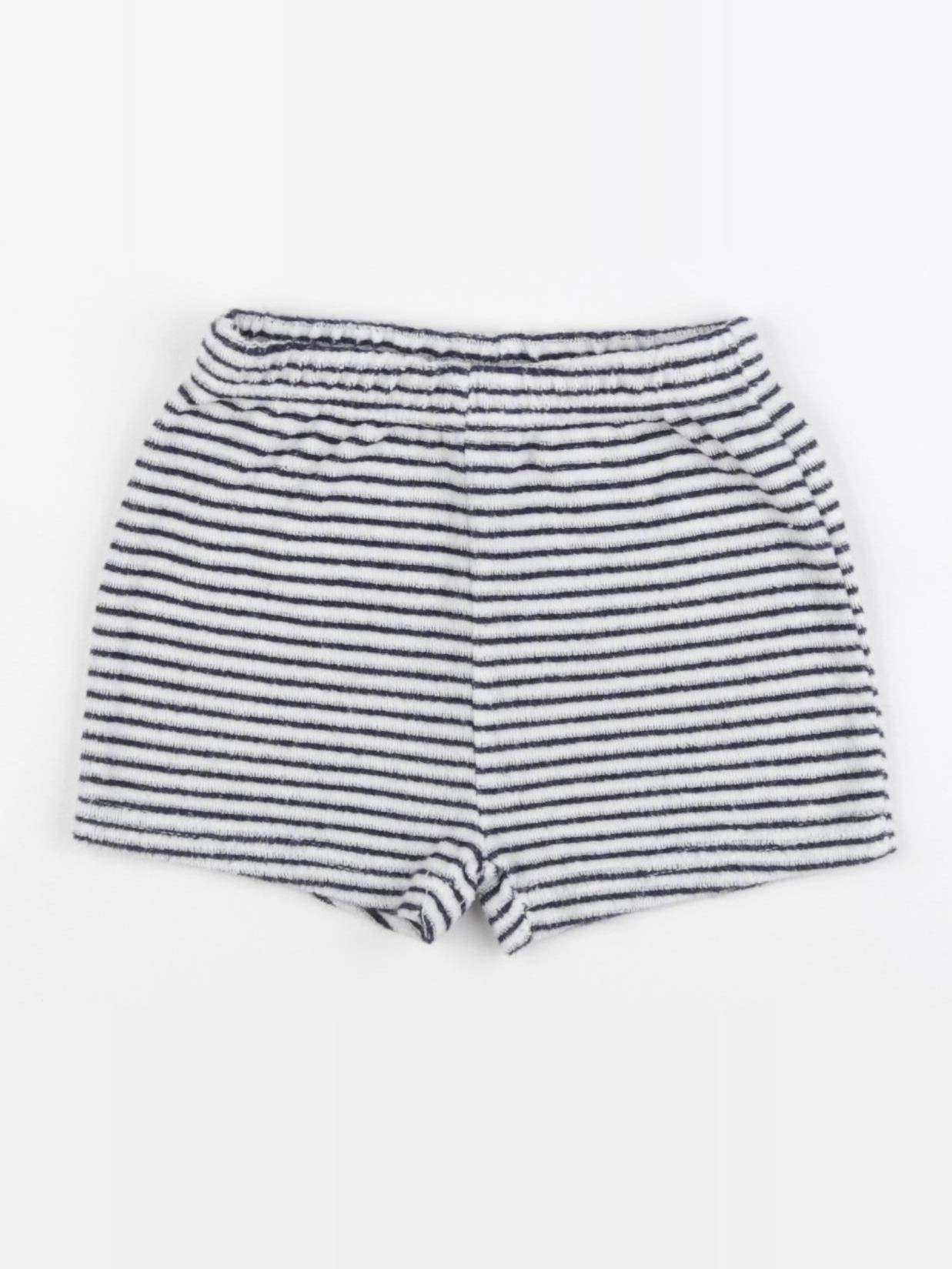 Vertbaudet - short blanc, bleu - 2 ans