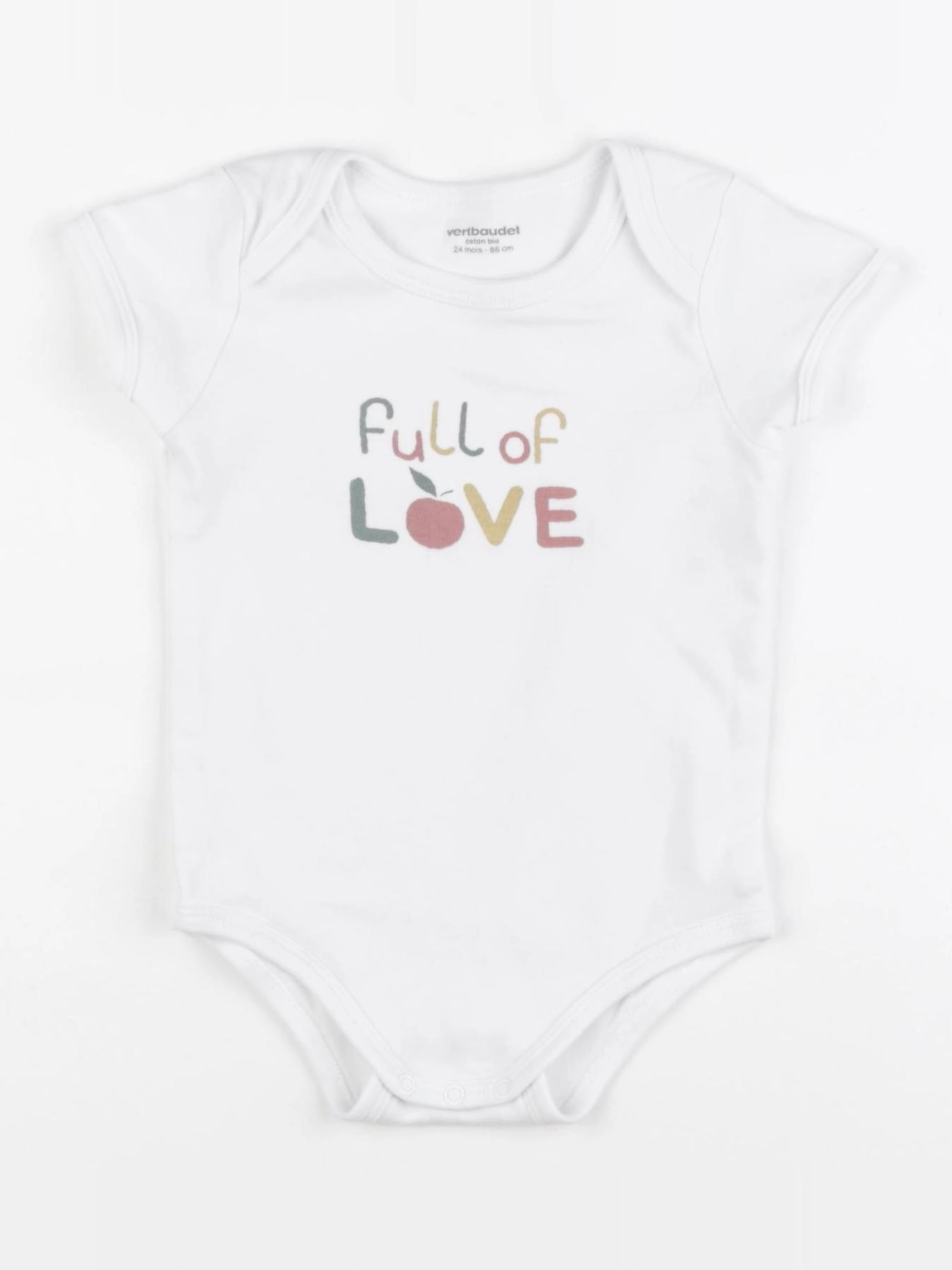Vertbaudet - body blanc - 24 mois