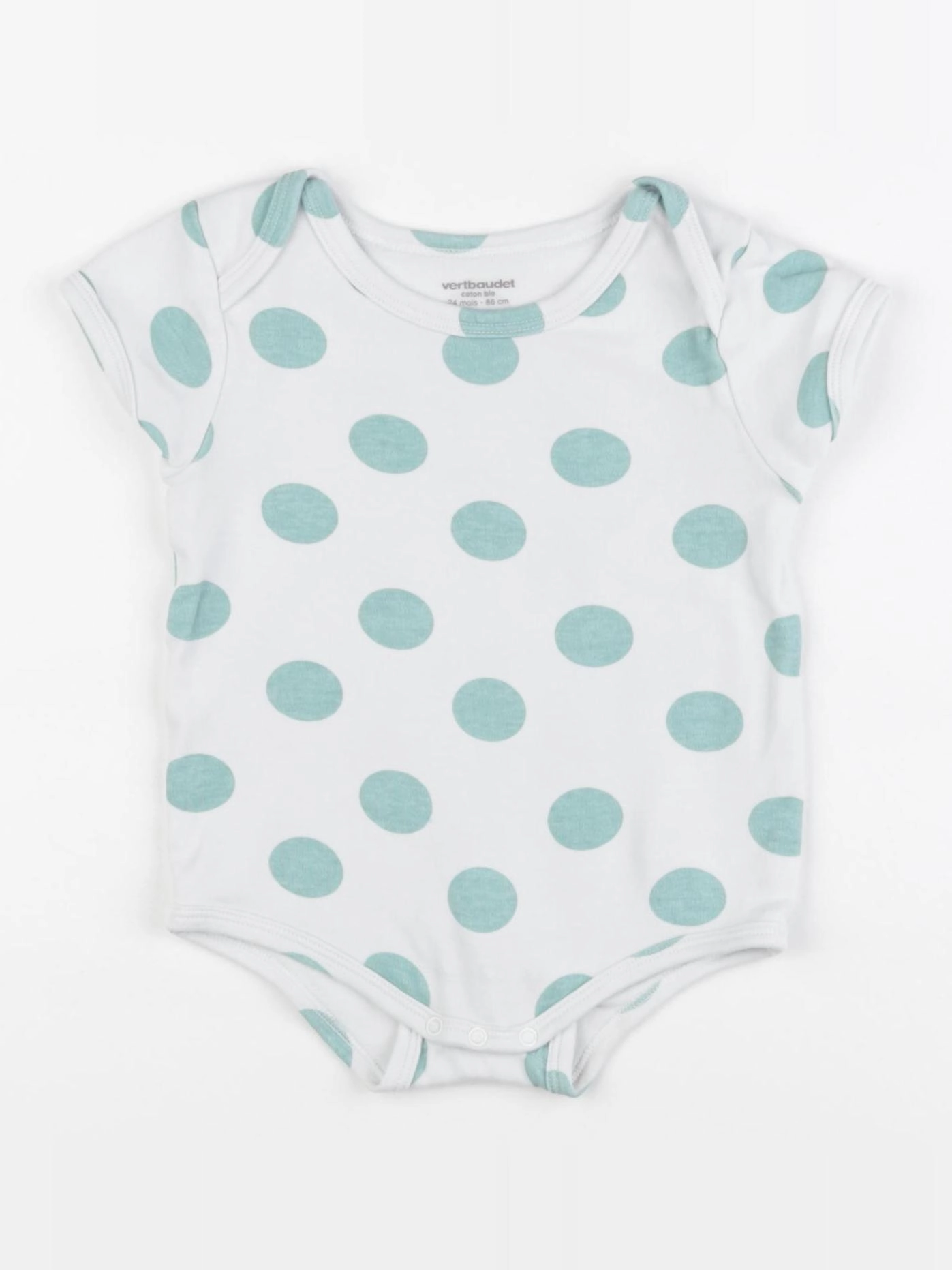 Vertbaudet - body blanc, vert - 24 mois