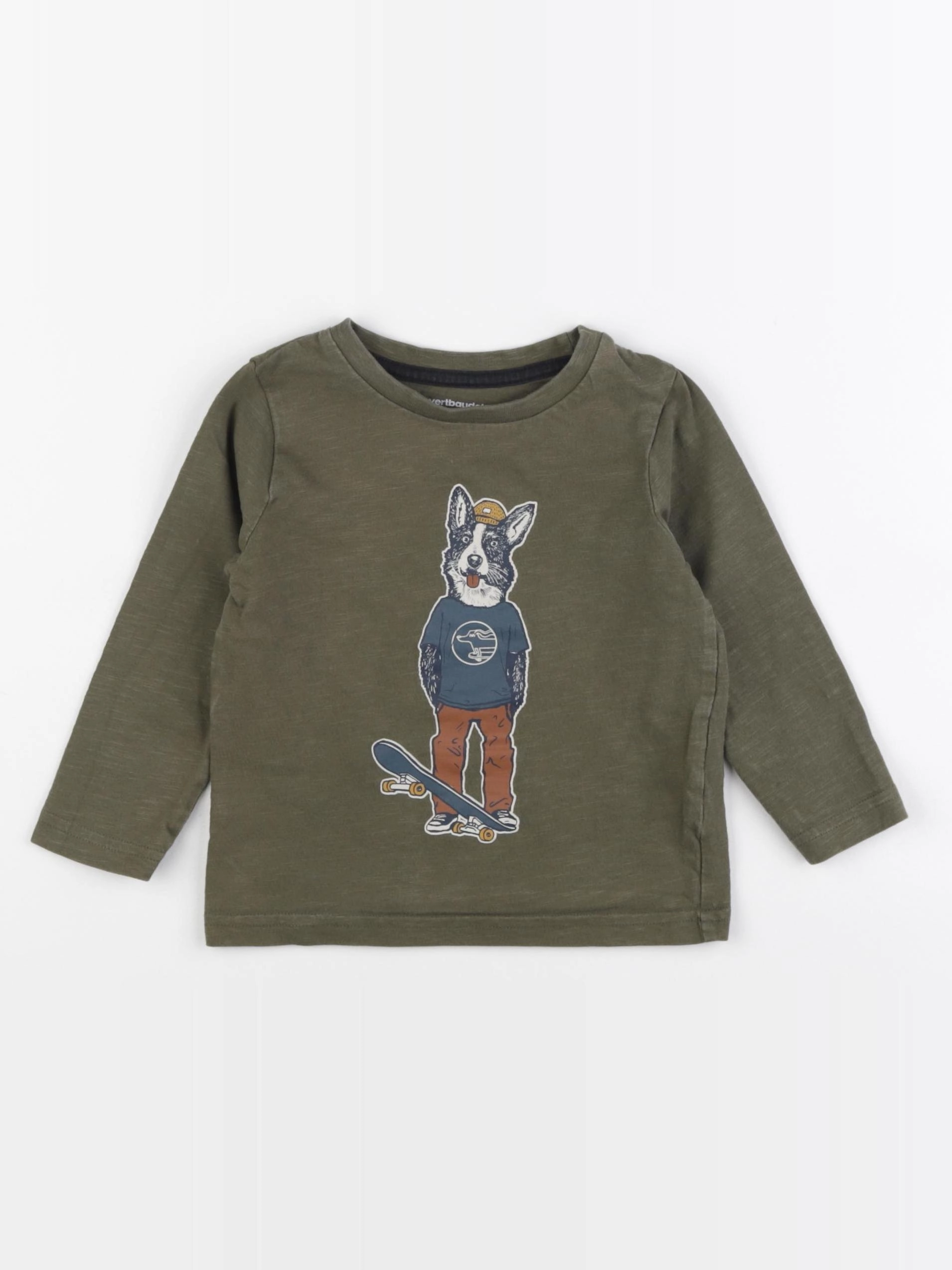 Vertbaudet - tee-shirt vert - 2 ans