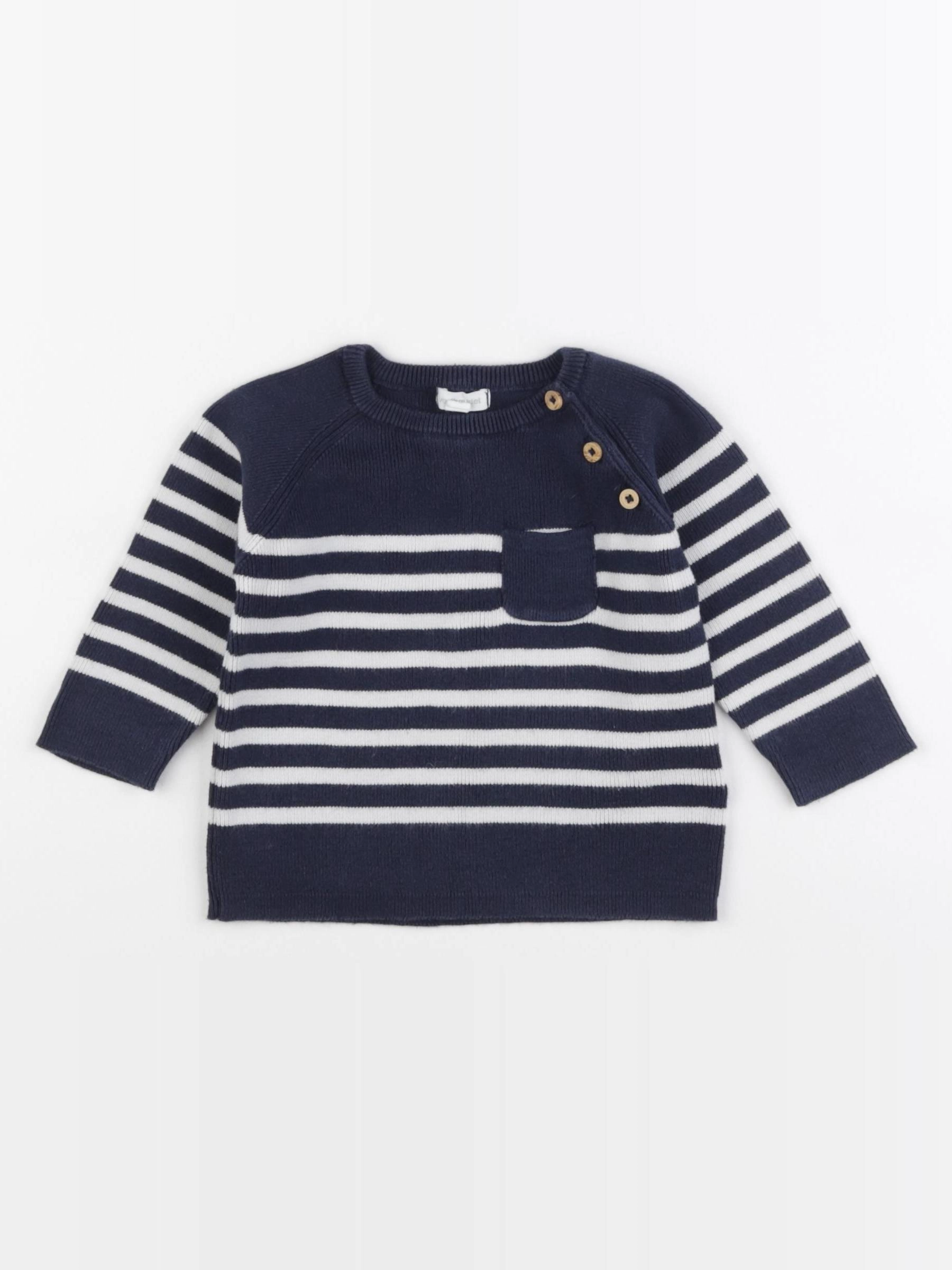 Vertbaudet - pull bleu - 9 mois