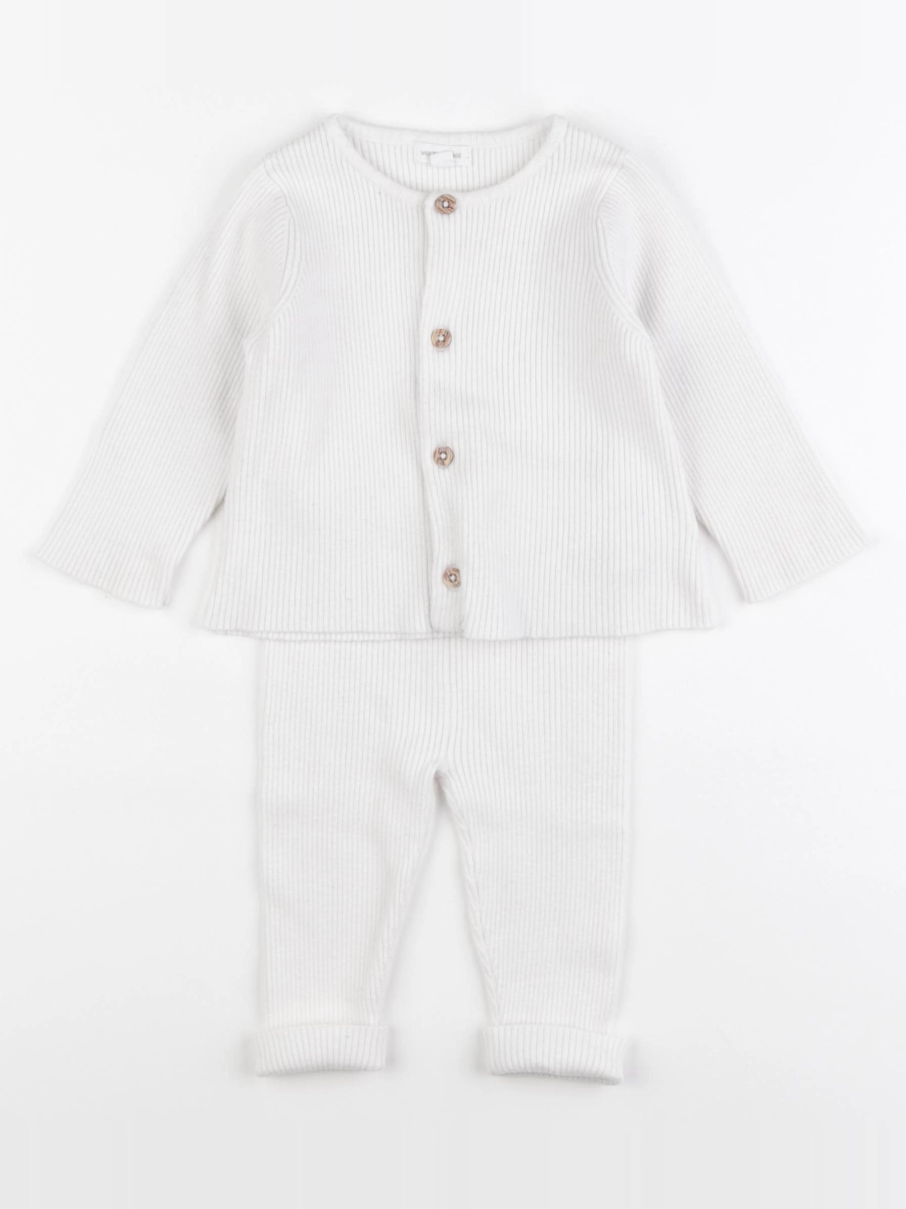 Vertbaudet - ensemble beige - 6 mois