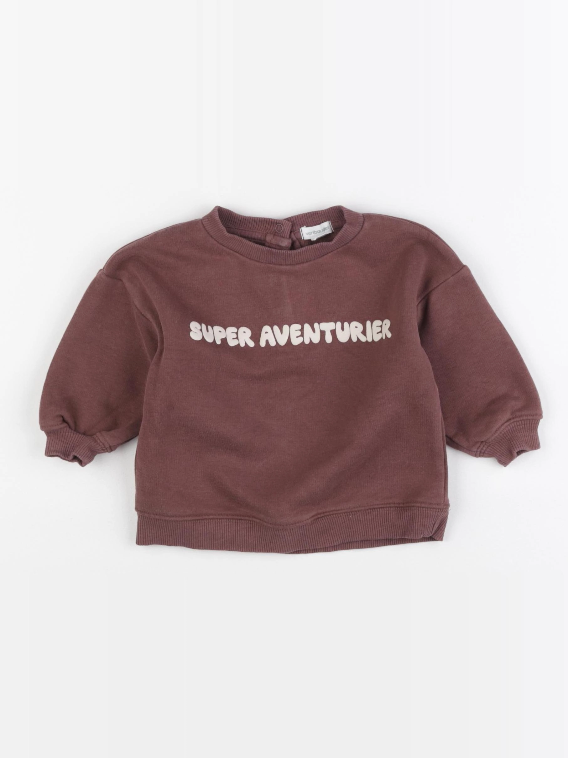 Vertbaudet - sweat marron - 9 mois