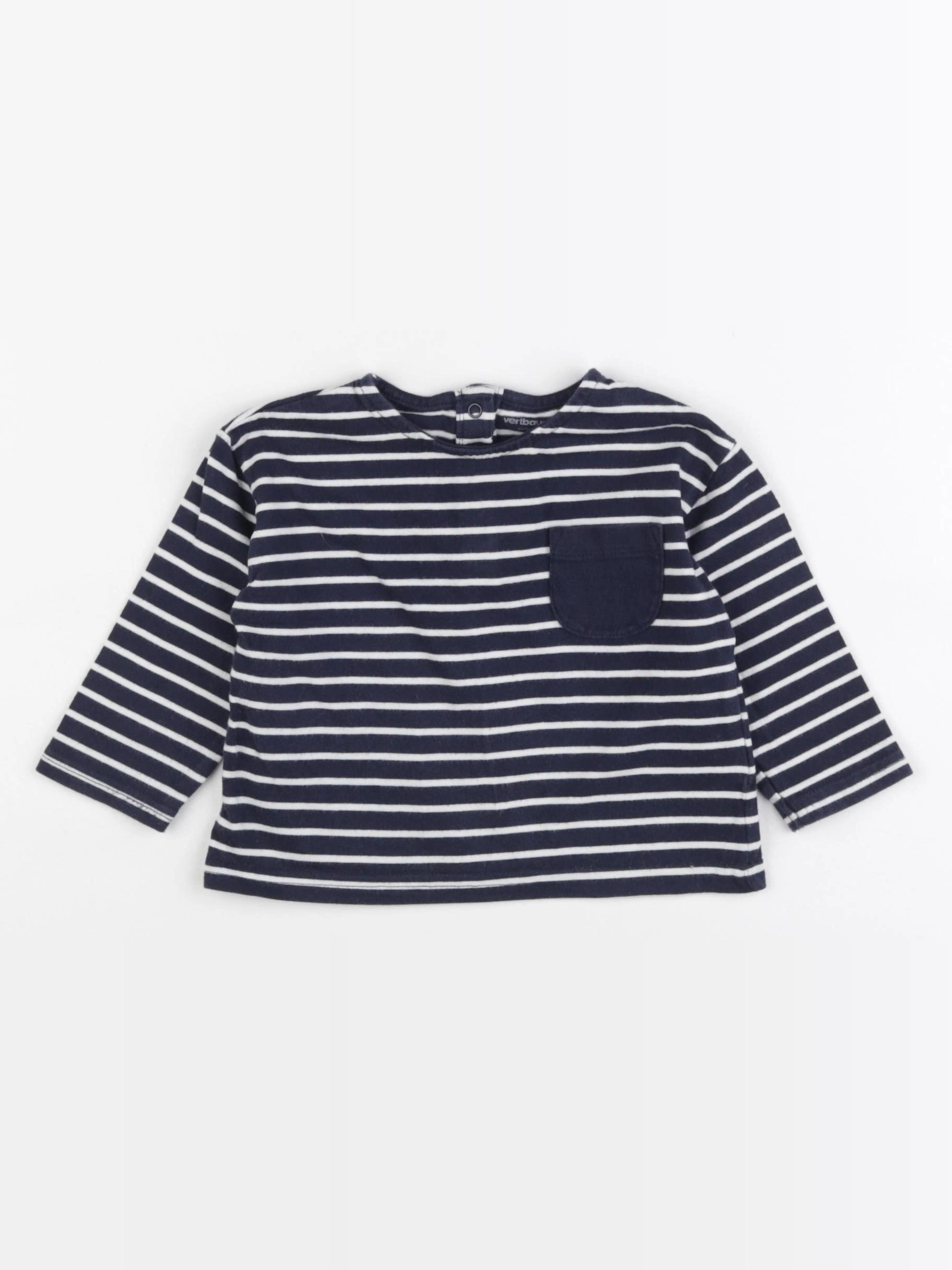 Vertbaudet - tee-shirt bleu - 12 mois