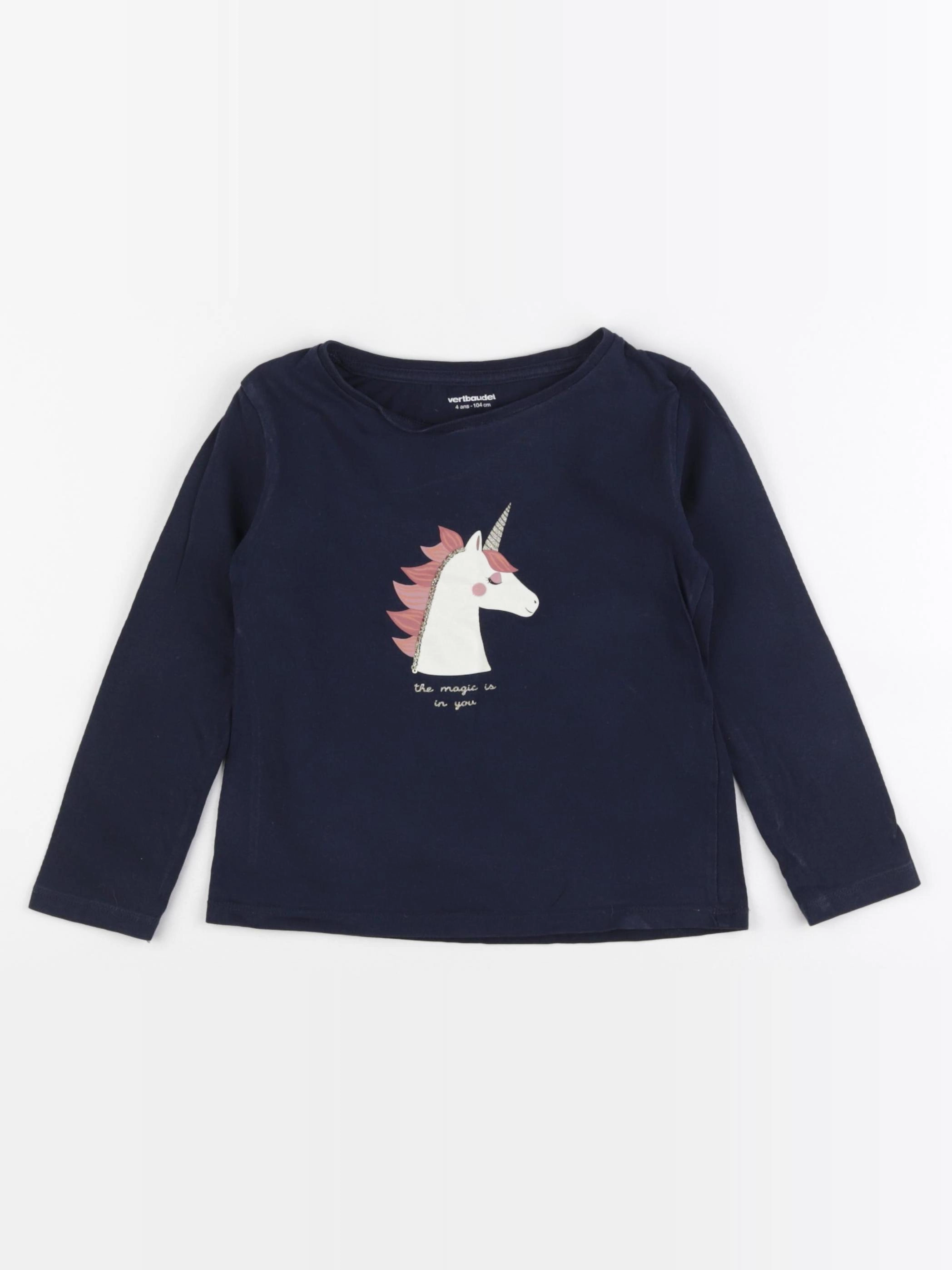 Vertbaudet - tee-shirt bleu - 4 ans