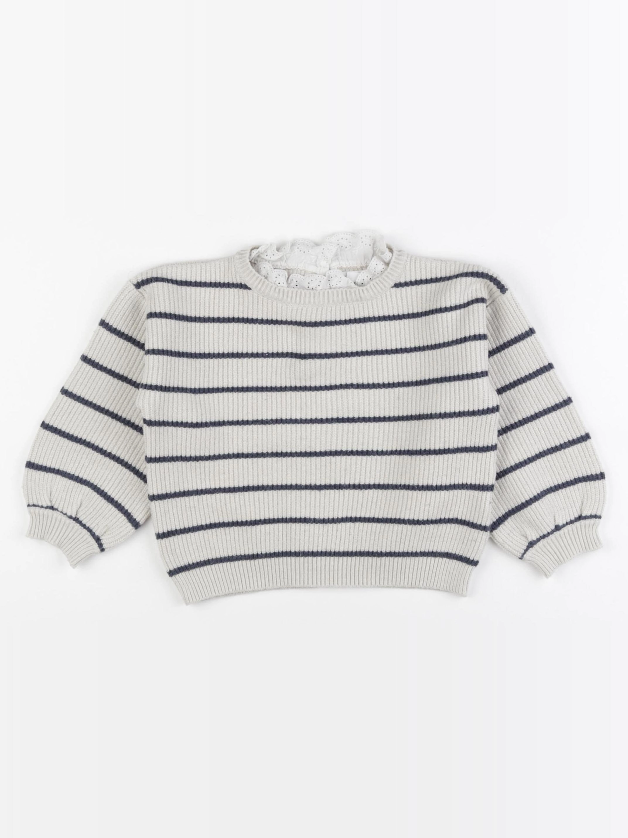 Vertbaudet - pull beige, bleu - 24 mois