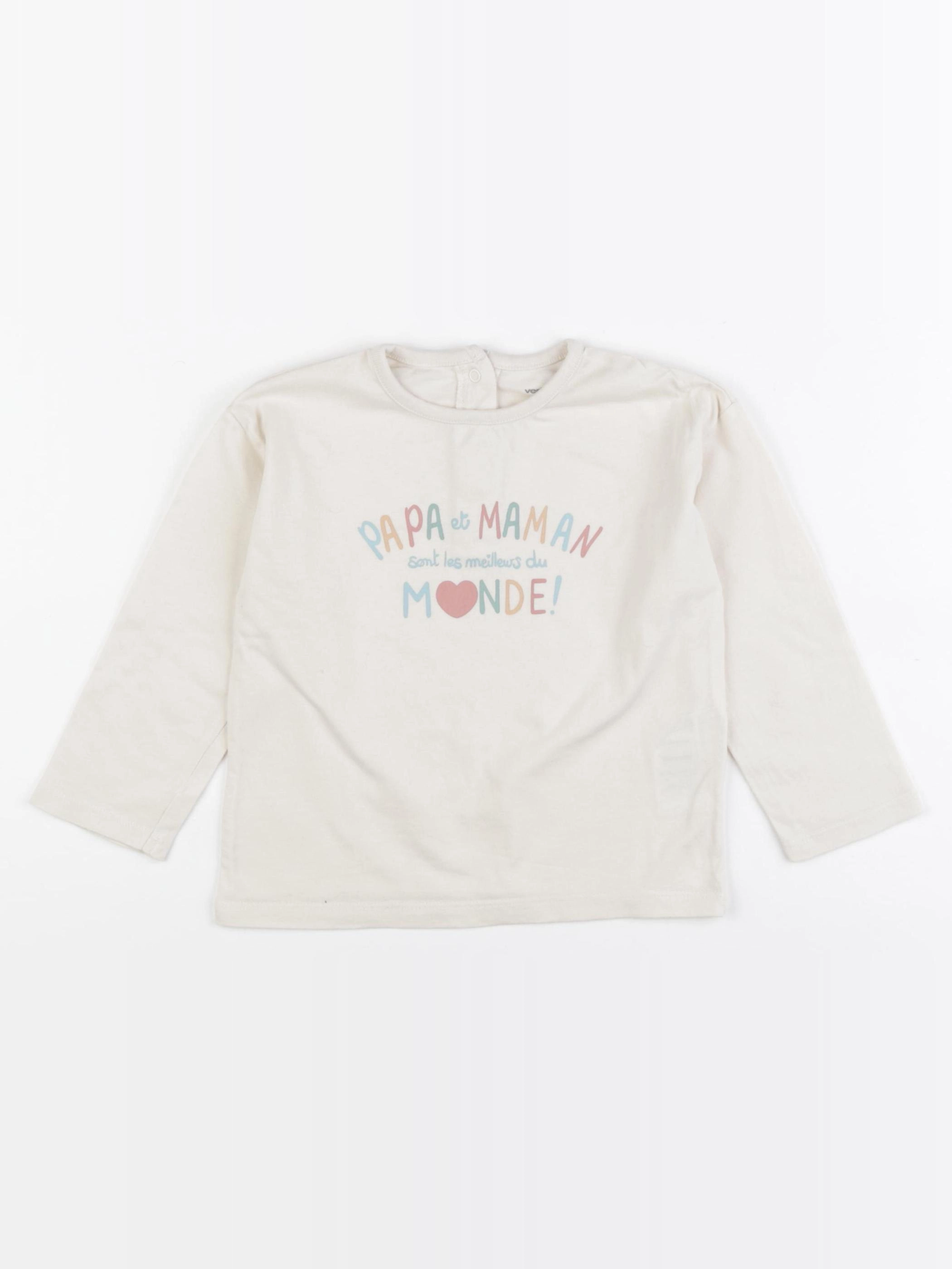 Vertbaudet - tee-shirt beige - 2 ans