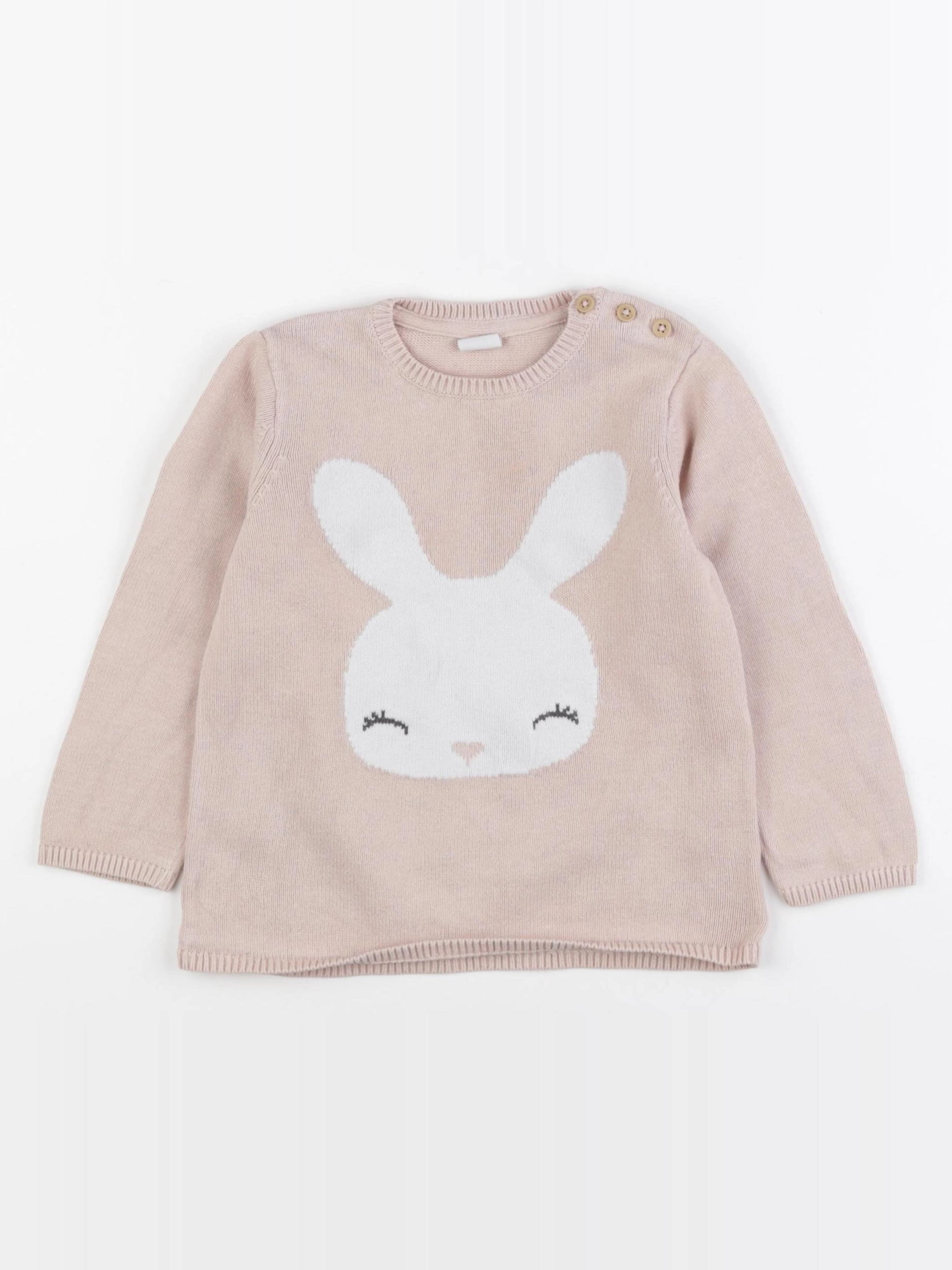 H&M - pull rose - 18 mois à 2 ans