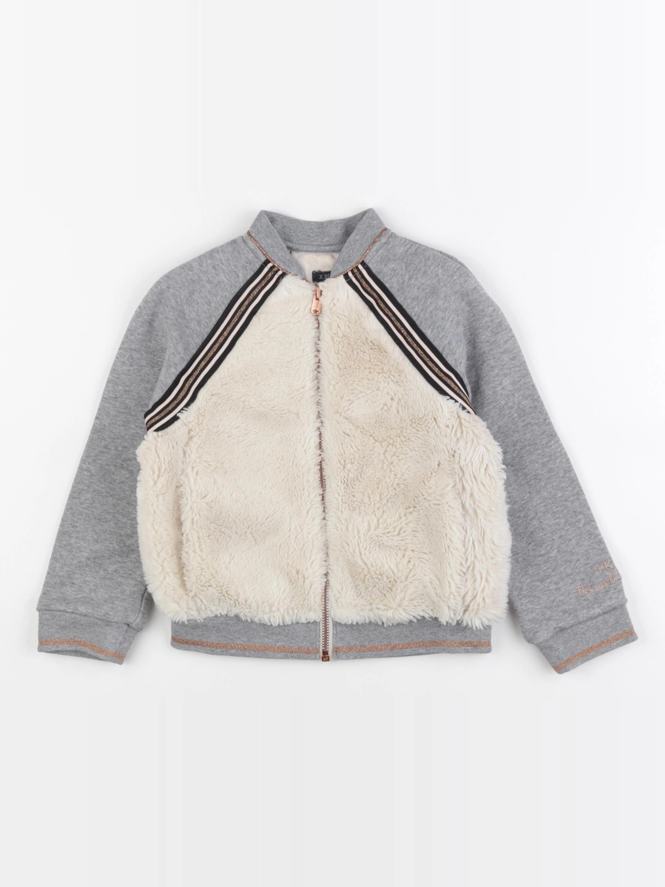 IKKS - sweat gris, beige - 4 ans