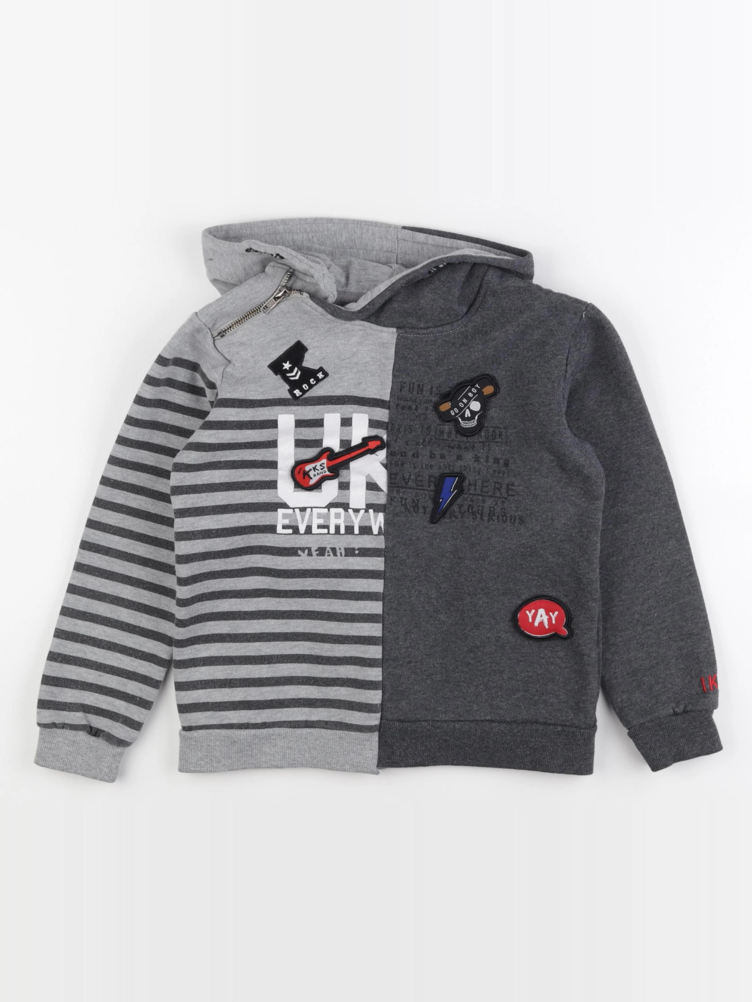 IKKS - sweat gris - 8 ans