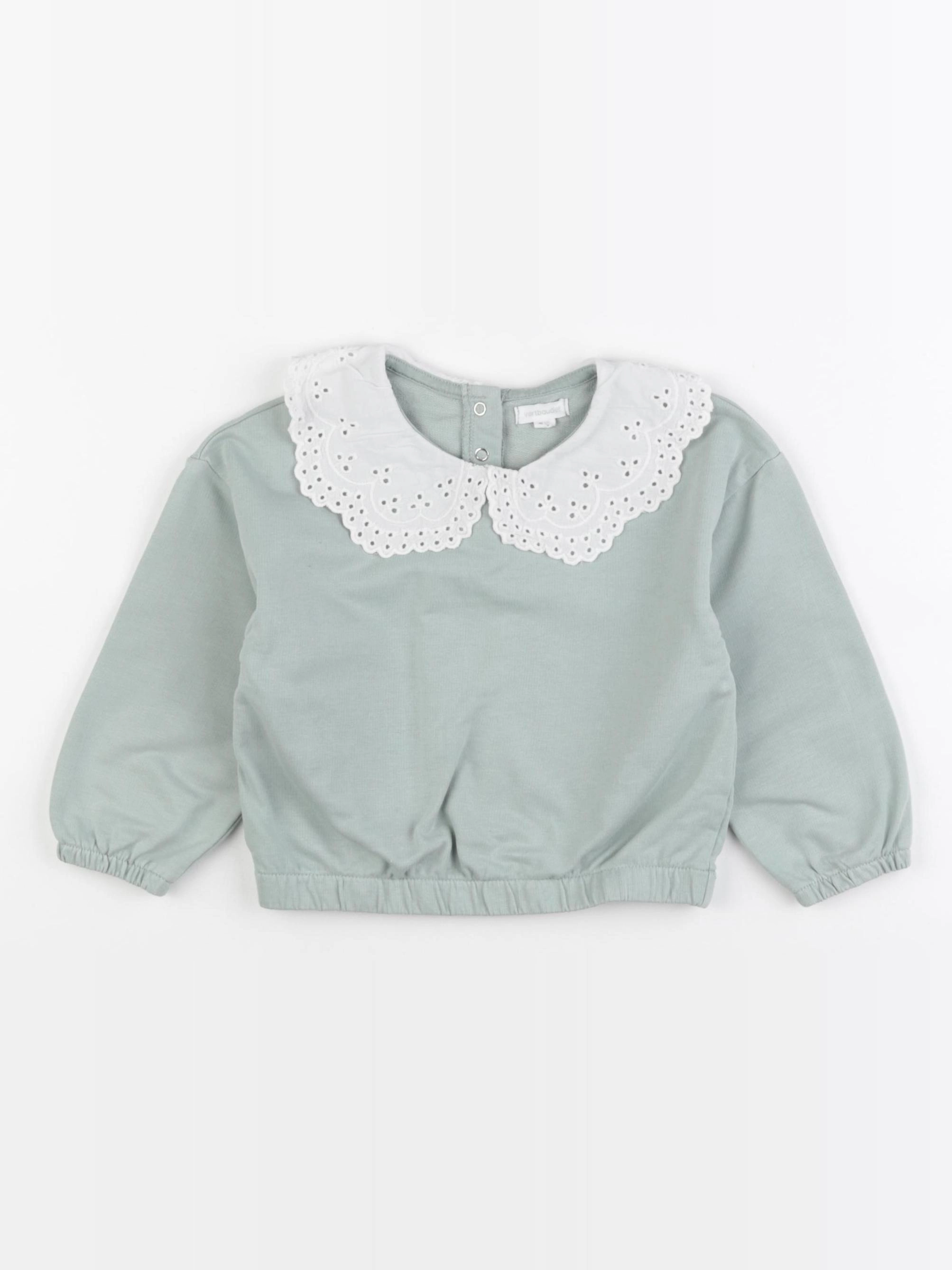 Vertbaudet - sweat vert - 24 mois