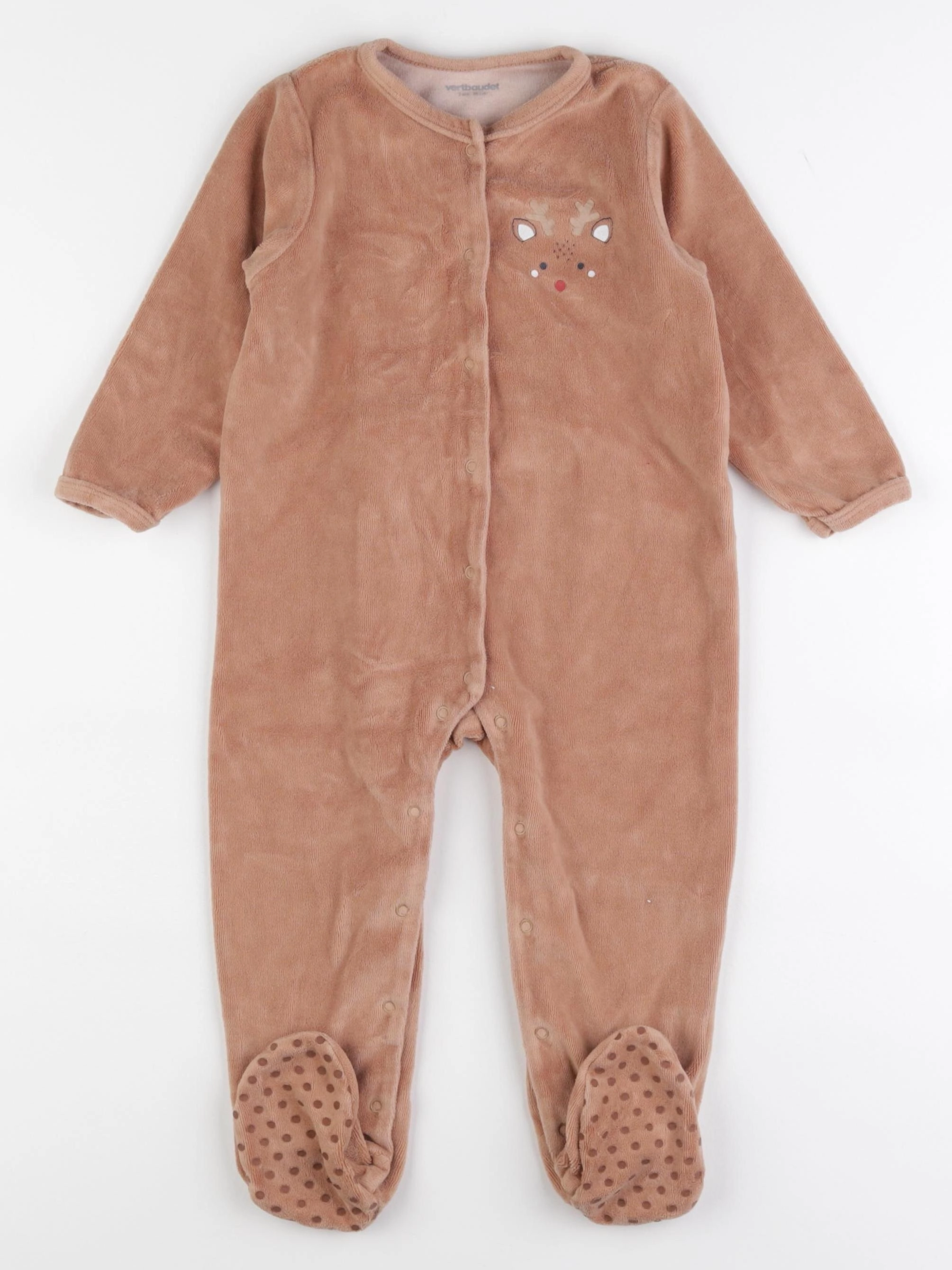 Vertbaudet - pyjama velours marron - 2 ans