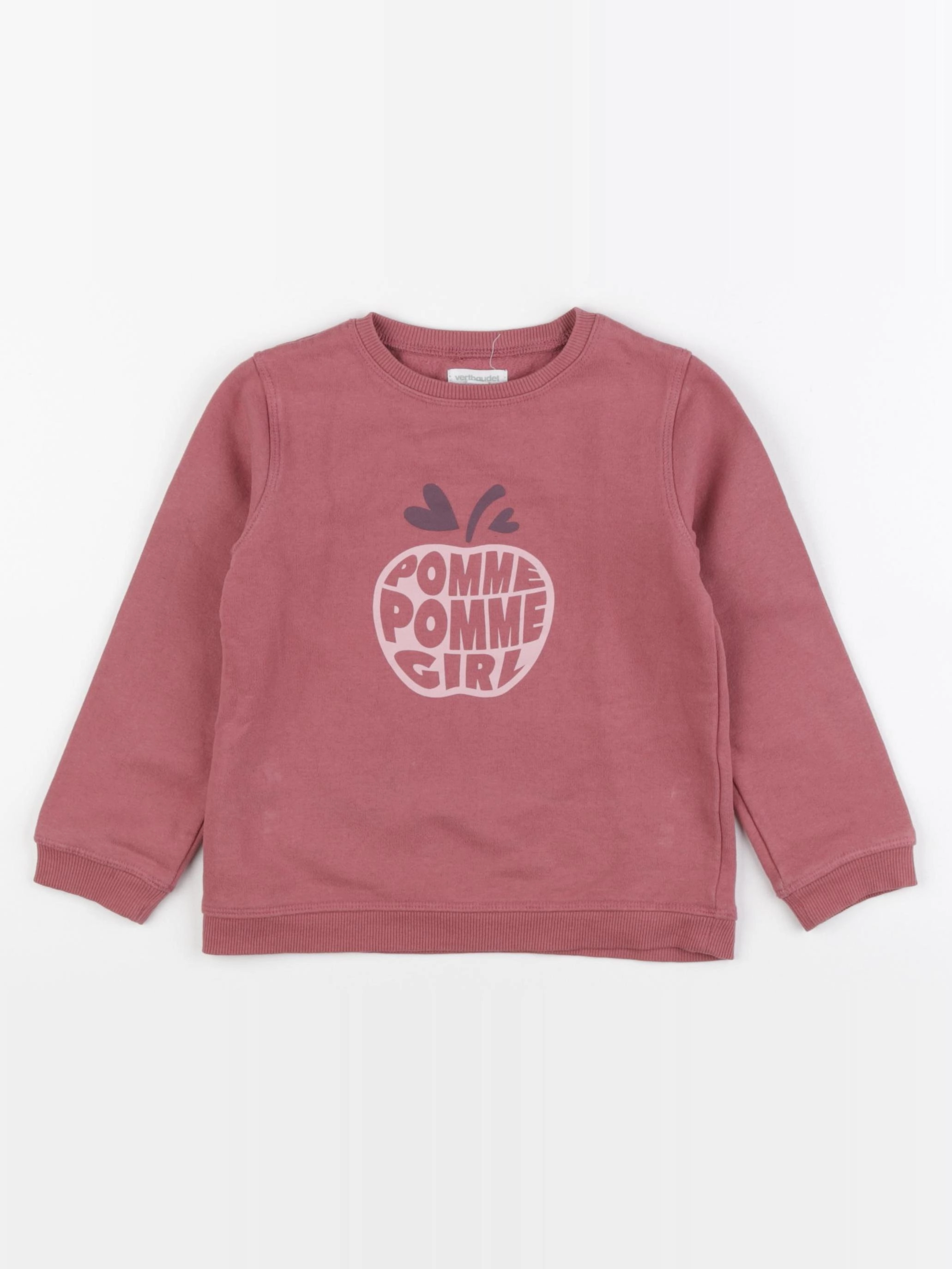 Vertbaudet - sweat rose - 4 ans