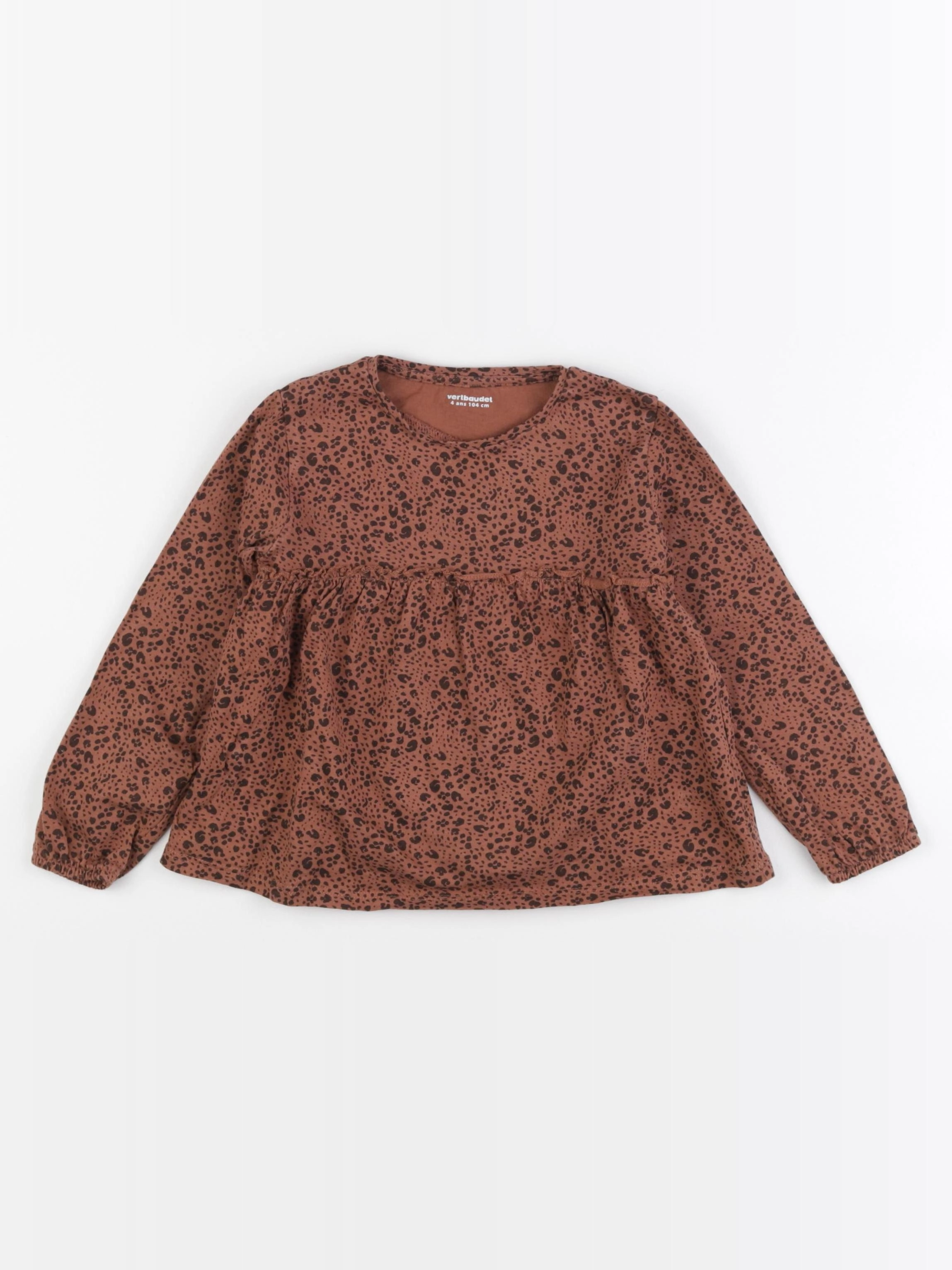 Vertbaudet - tee-shirt marron - 4 ans