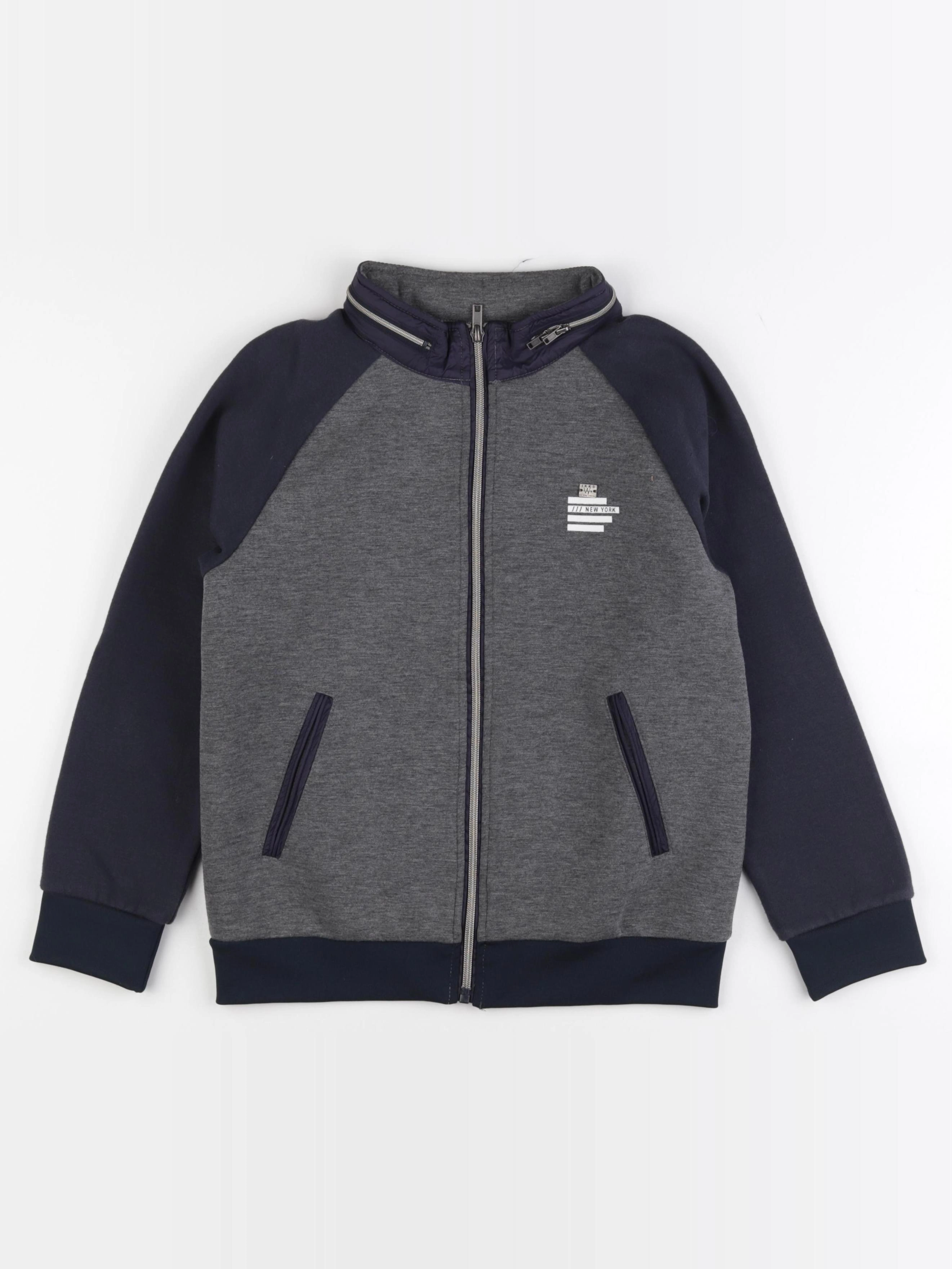 IKKS - veste imprimé au dos bleu, gris - 12 ans