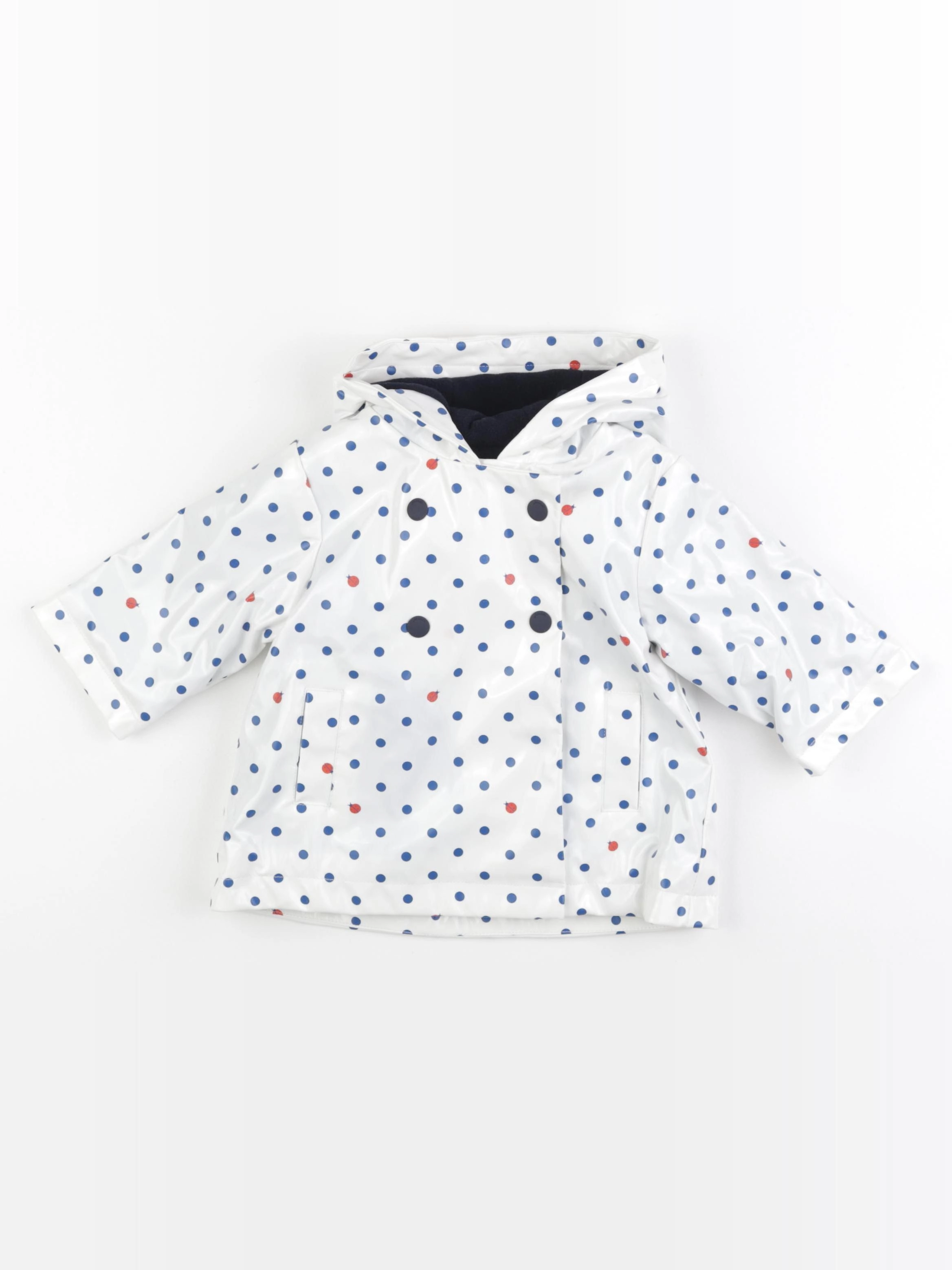 Jacadi - imperméable blanc, bleu - 6 mois