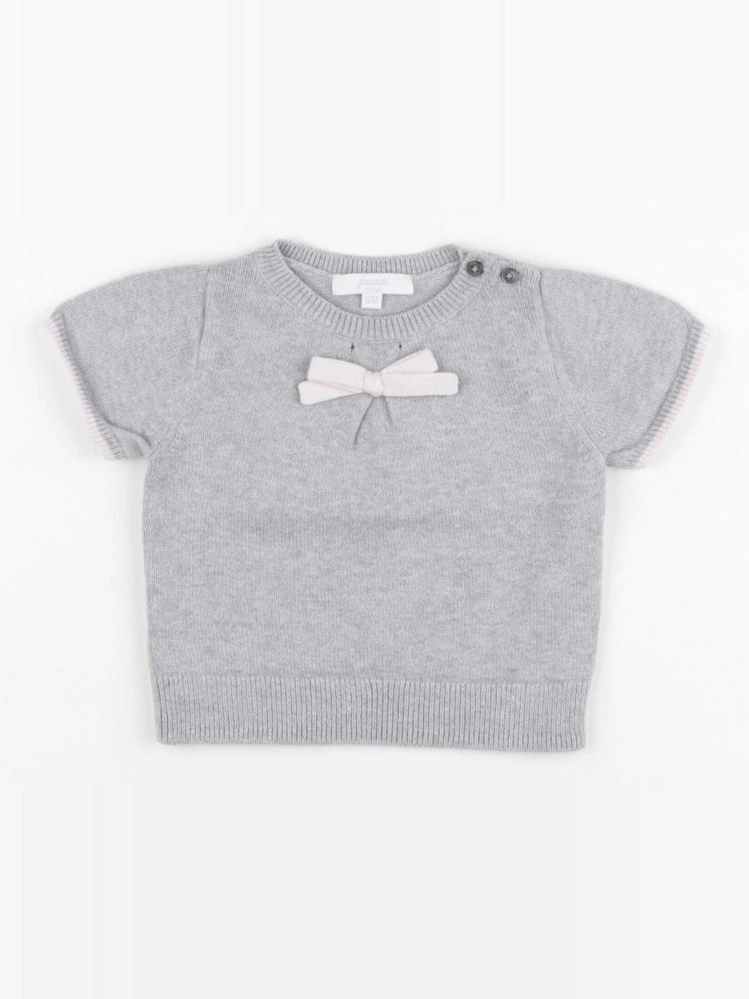 Jacadi - pull gris, rose - 12 mois