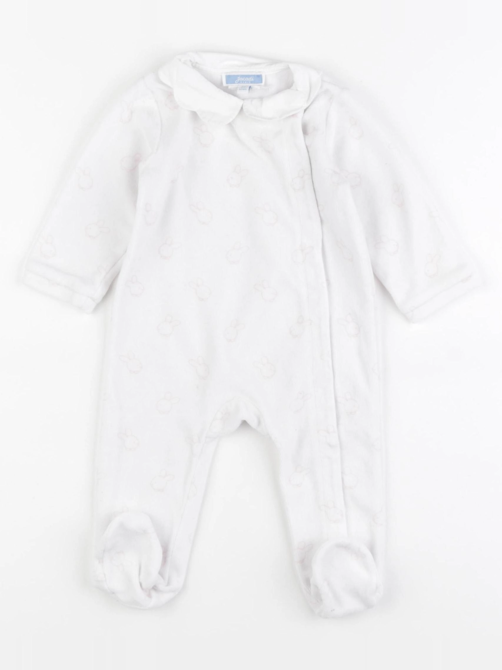Jacadi - pyjama velours blanc, rose - 6 mois