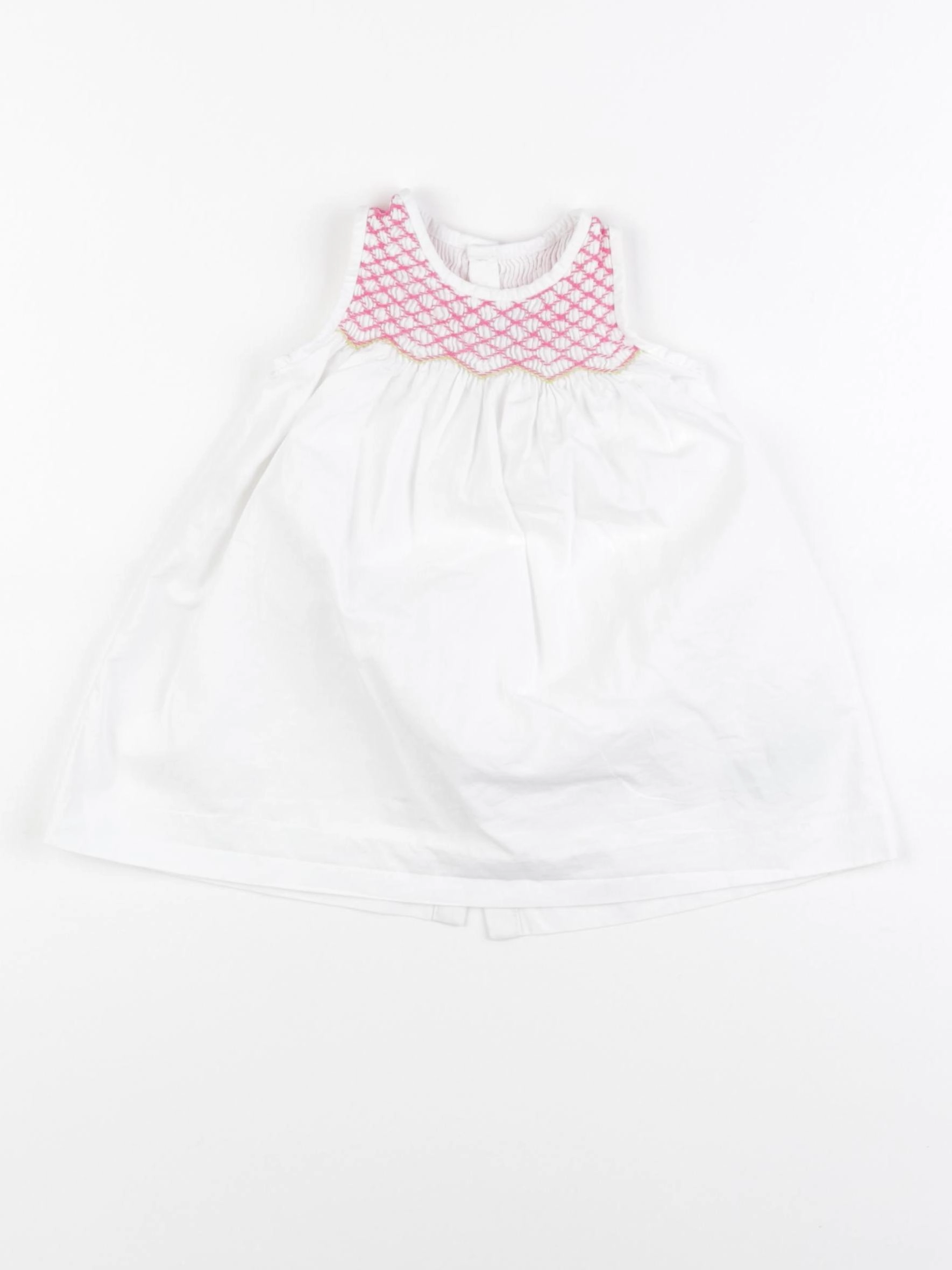 Jacadi - robe blanc, rose - 6 mois