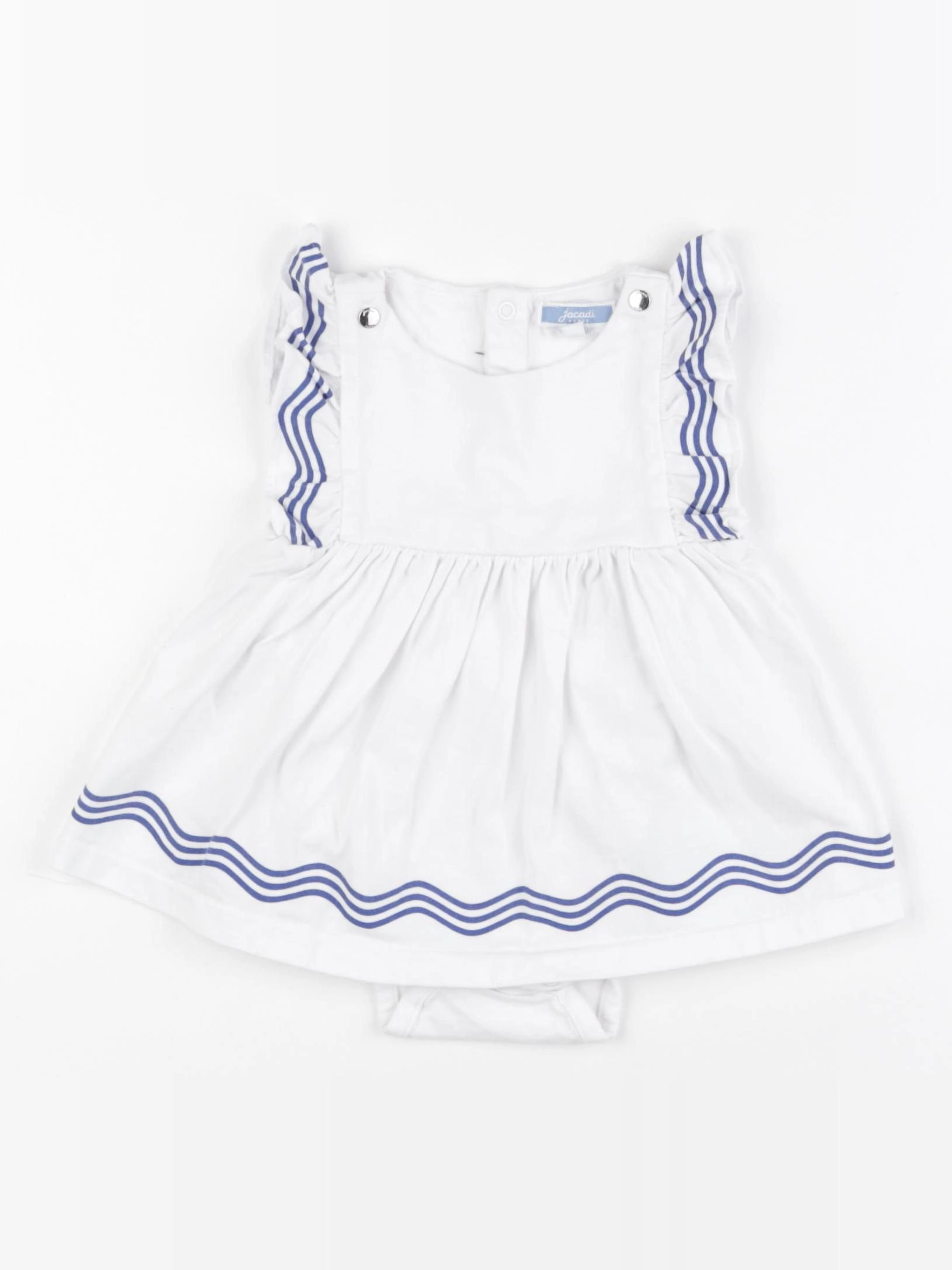 Jacadi - body robe bleu, blanc - 6 mois