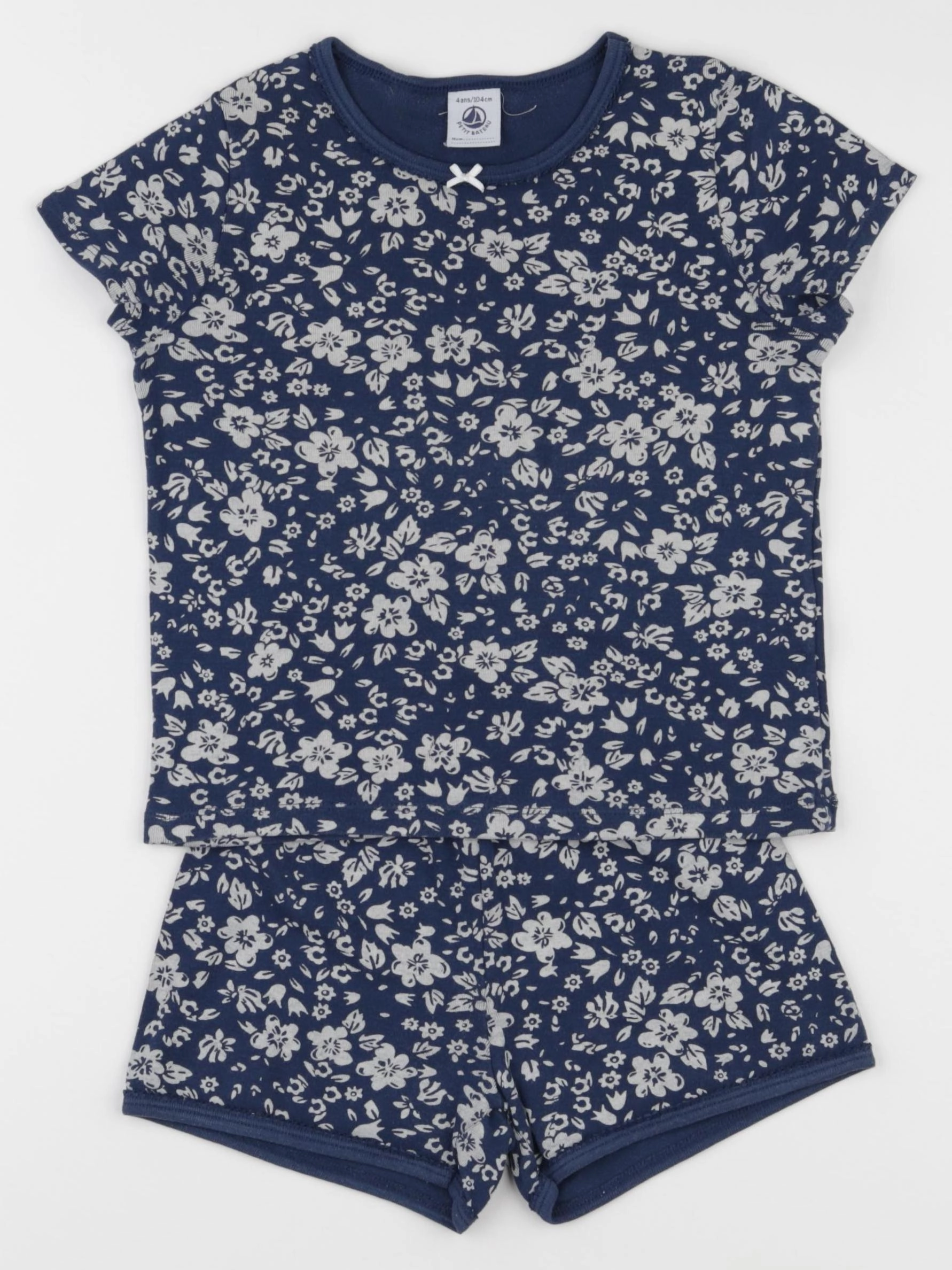 Petit Bateau - pyjama coton bleu - 4 ans