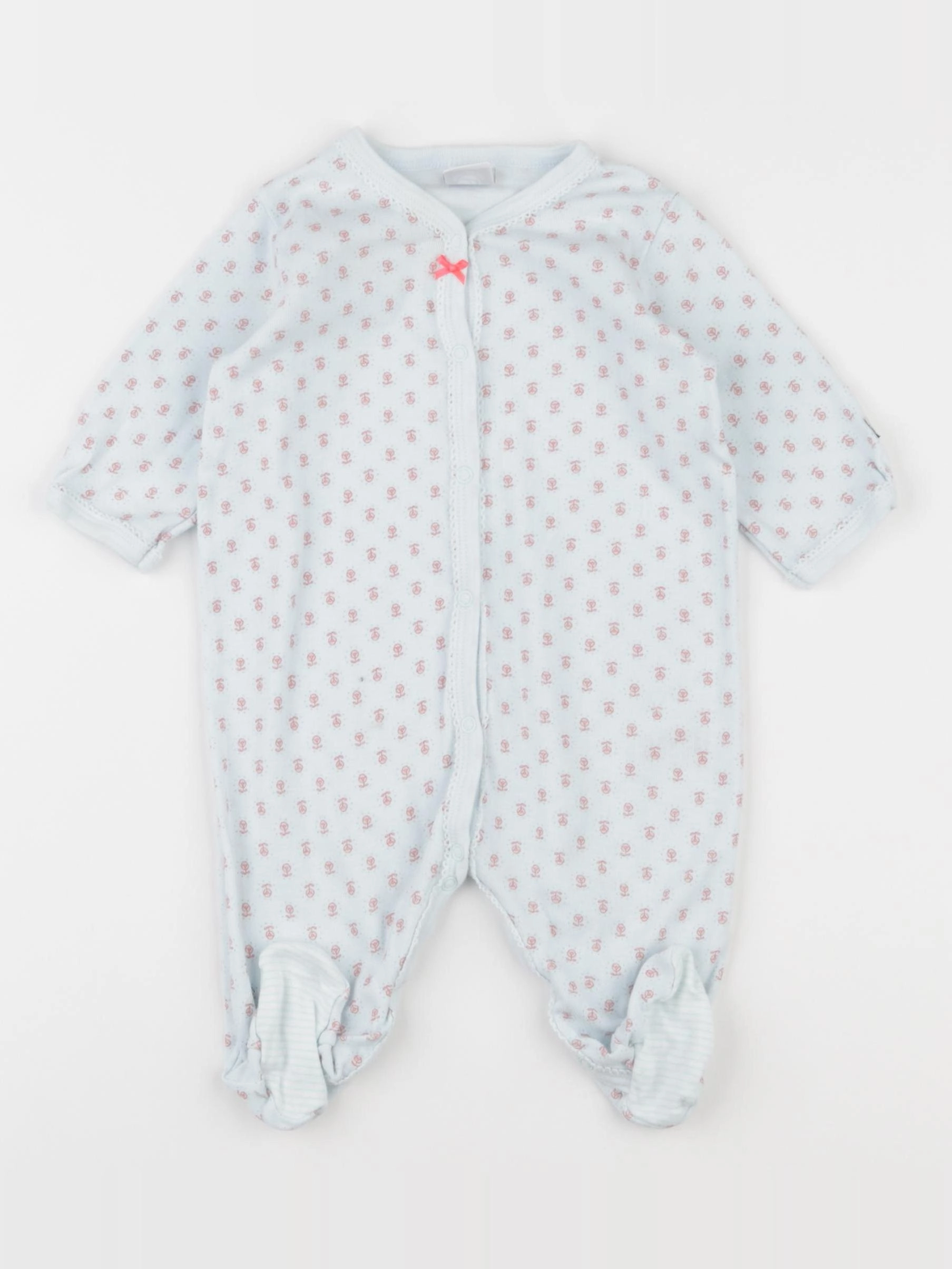 Petit Bateau - pyjama coton bleu - 3 mois