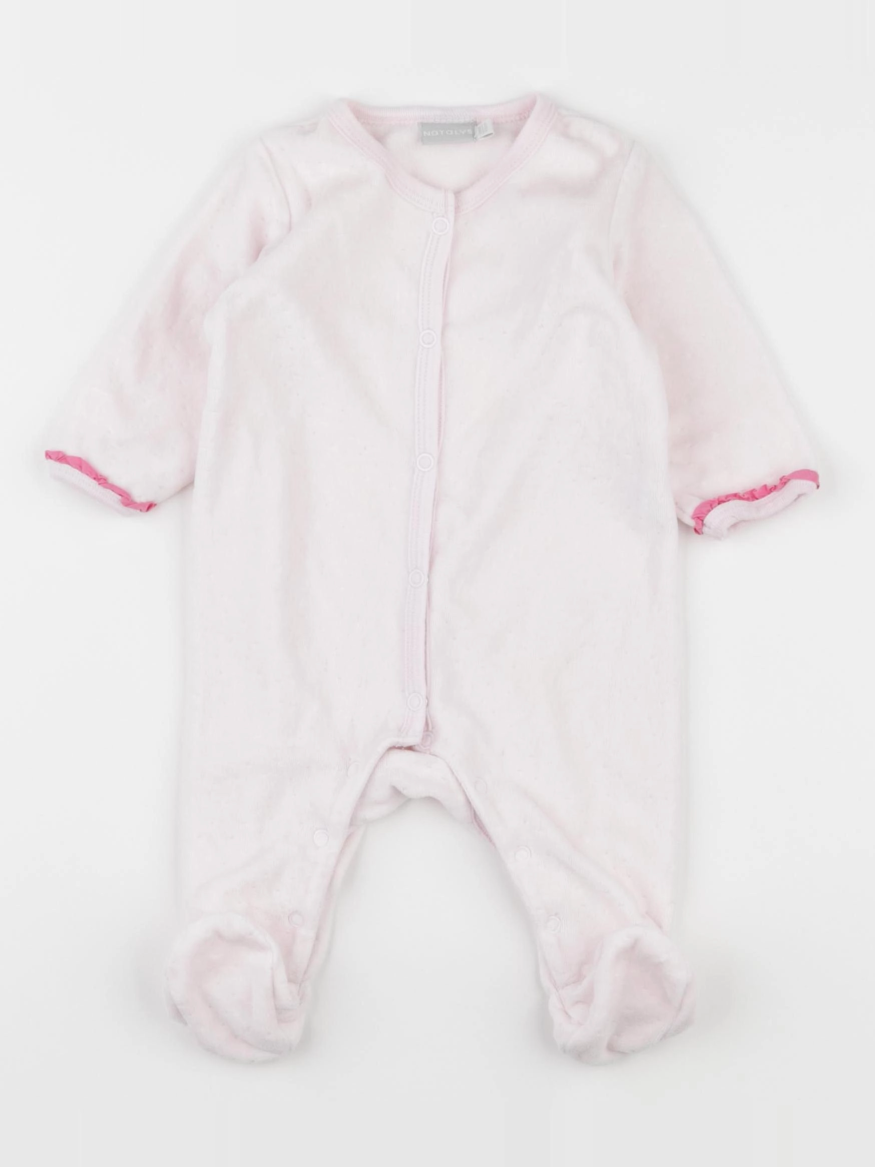 Natalys - pyjama velours rose - 3 mois