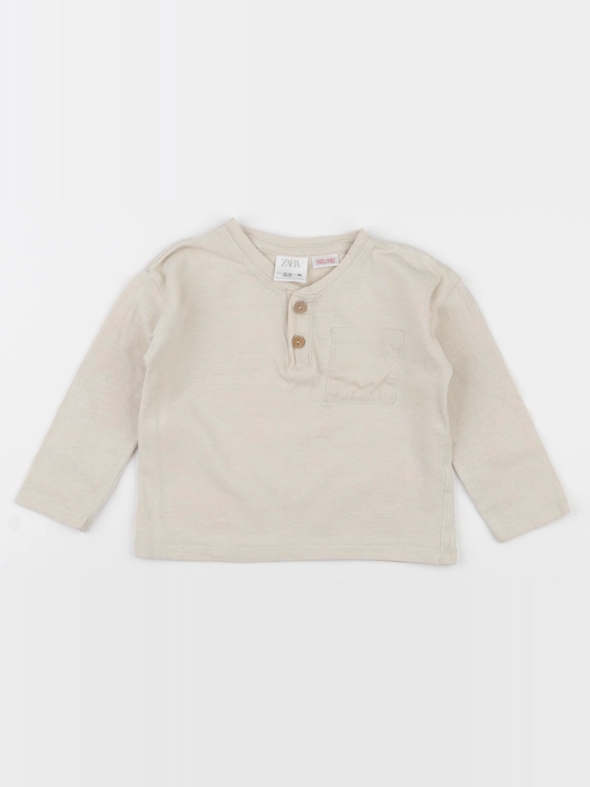 Zara - tee-shirt beige - 12/18 mois