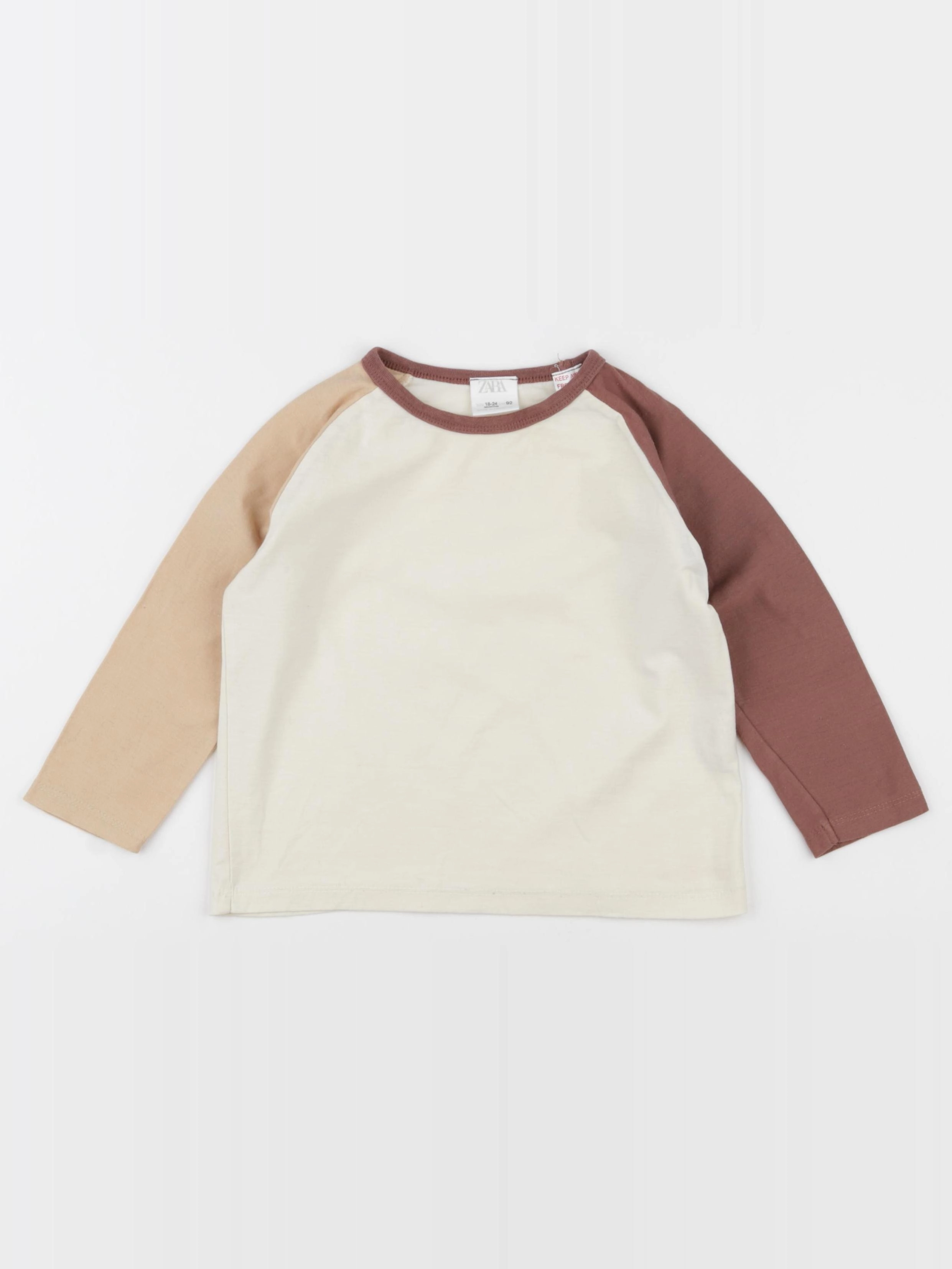 Zara - tee-shirt beige - 12/18 mois
