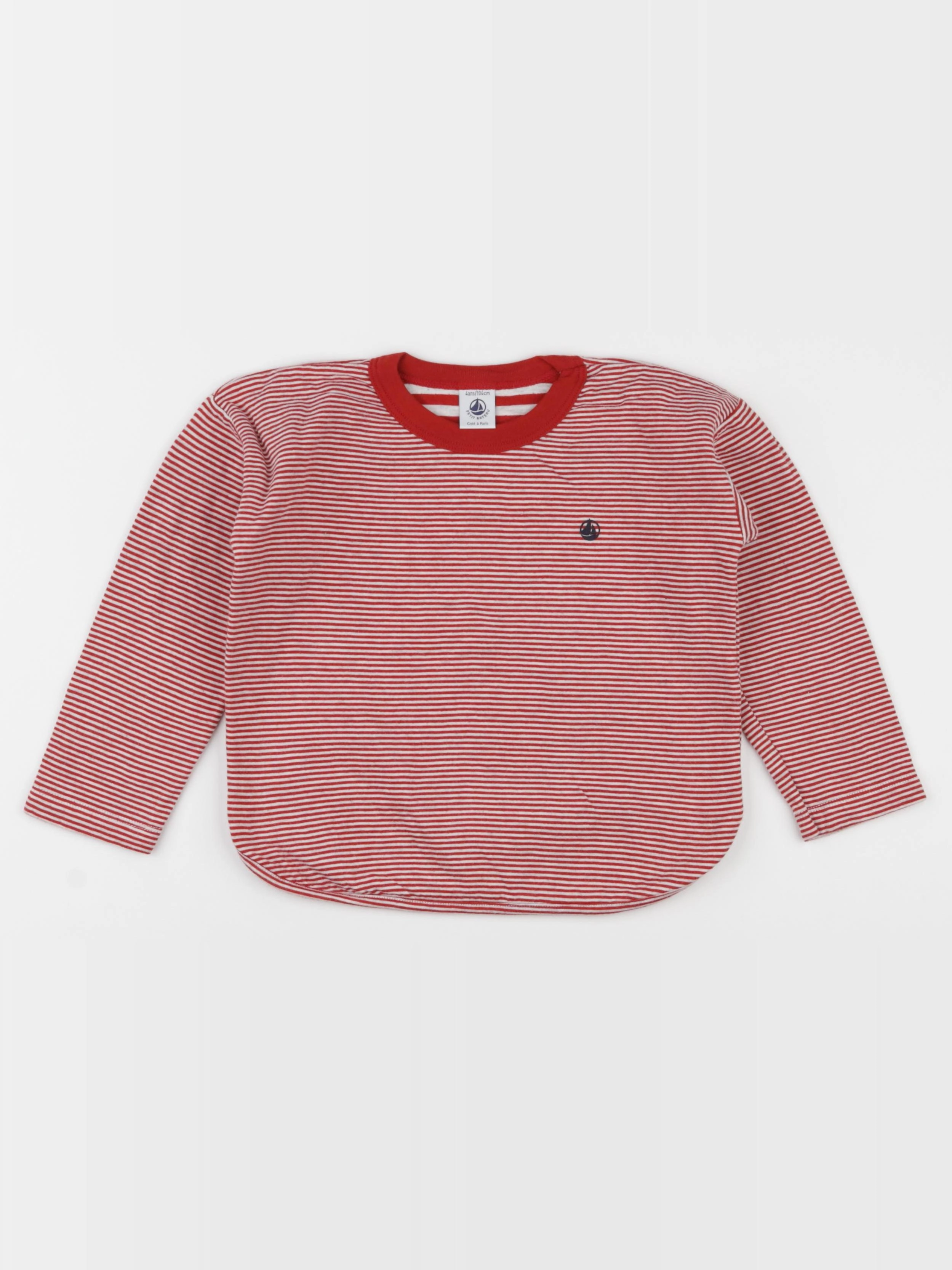 Petit Bateau - tee-shirt rouge - 4 ans