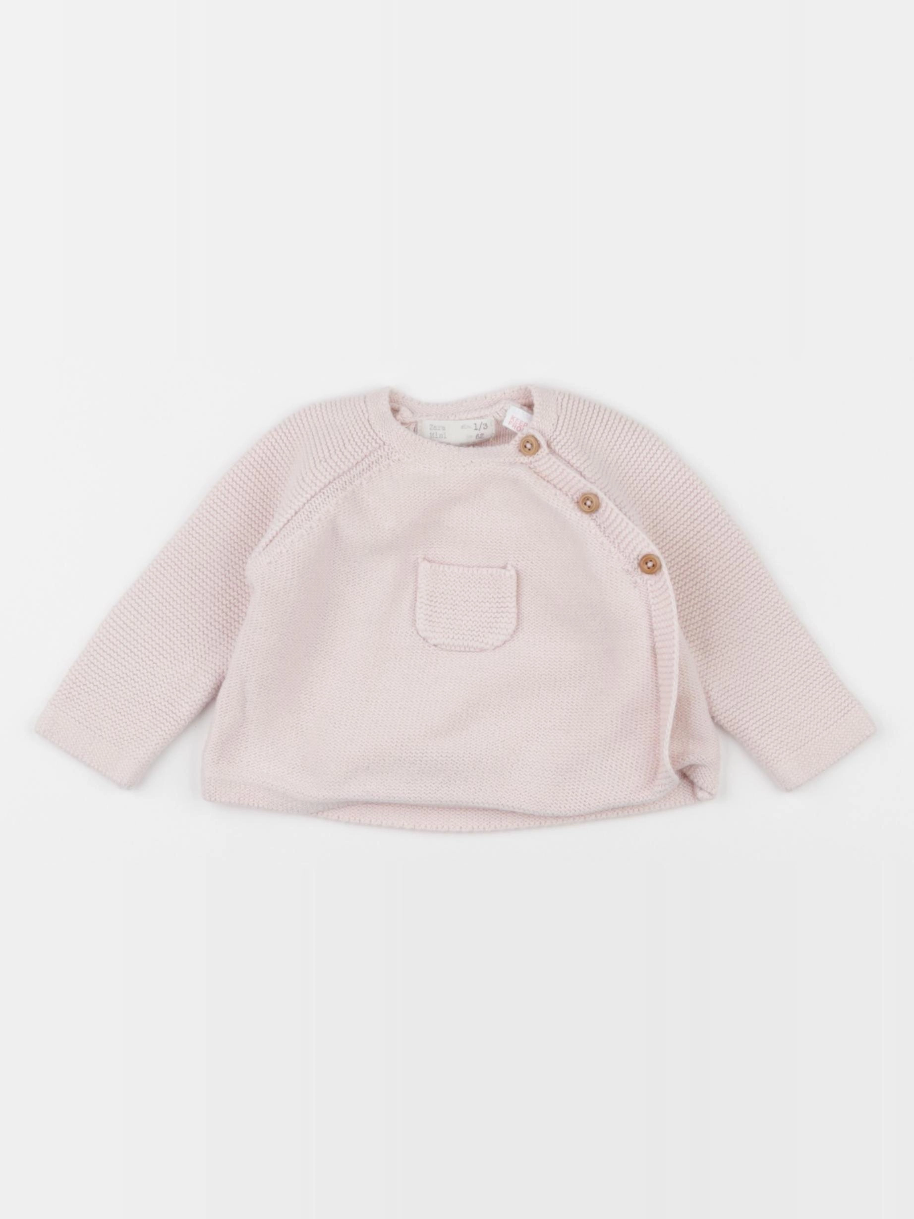 Zara - gilet rose - 1/3 mois